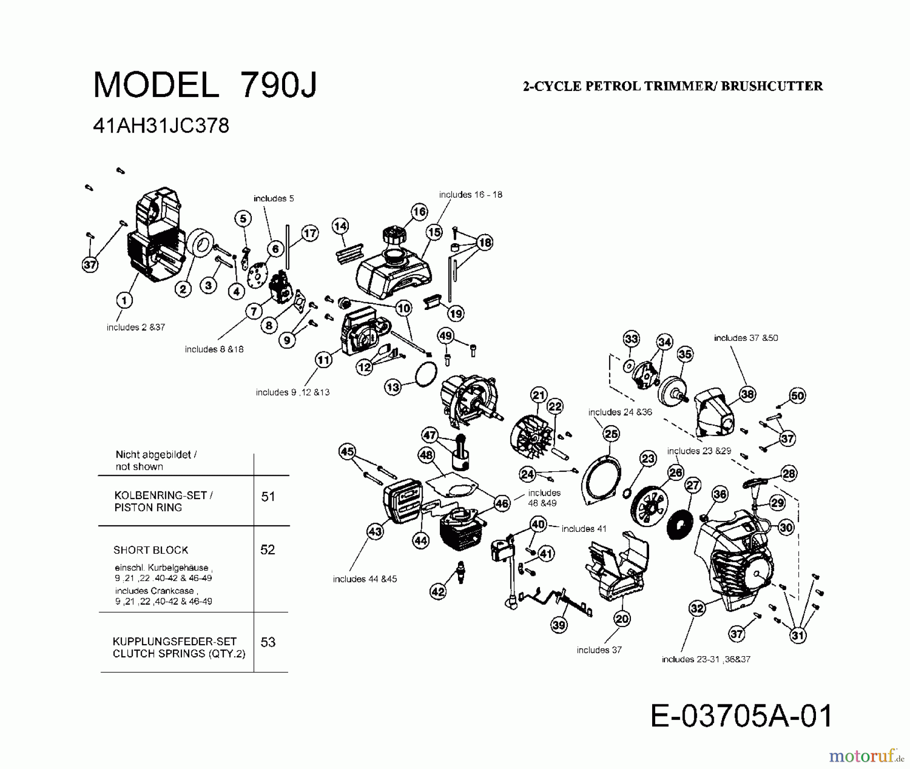  MTD ältere Modelle Motorsensen 790 J 41AH31JC378  (2008) Motor