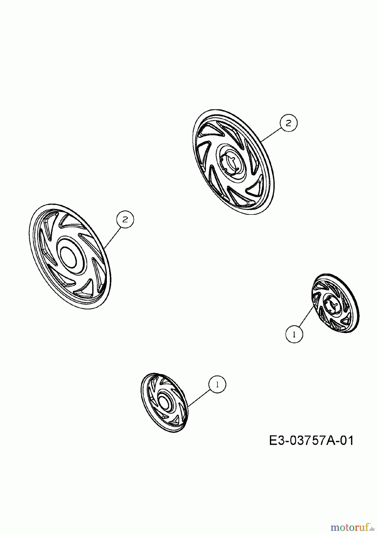 Variolux Motormäher V-50 BC 11A-128R620 (2009) Radkappen