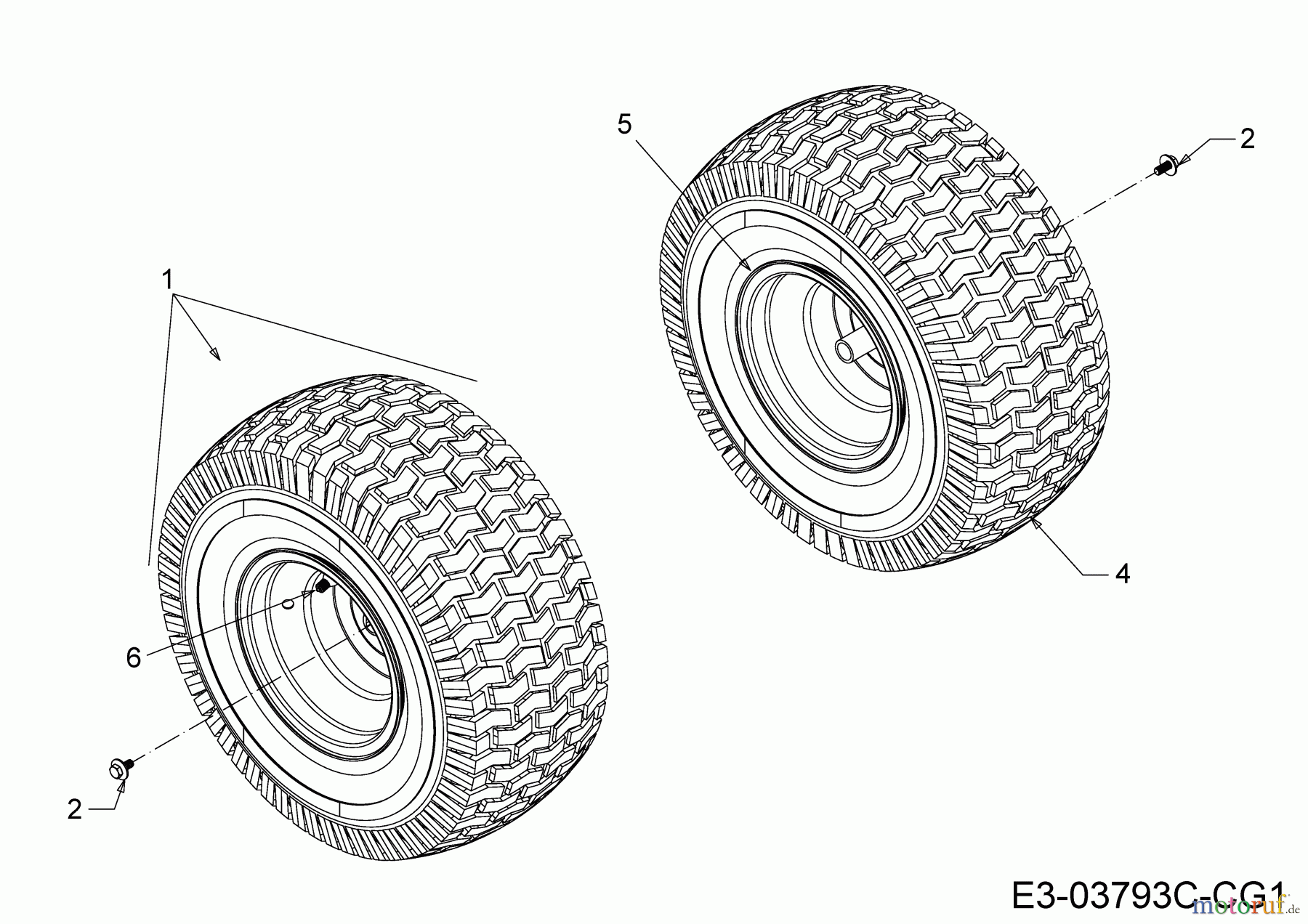  Helington Rasentraktoren H 107 HK 13AG79KG686  (2018) Räder hinten