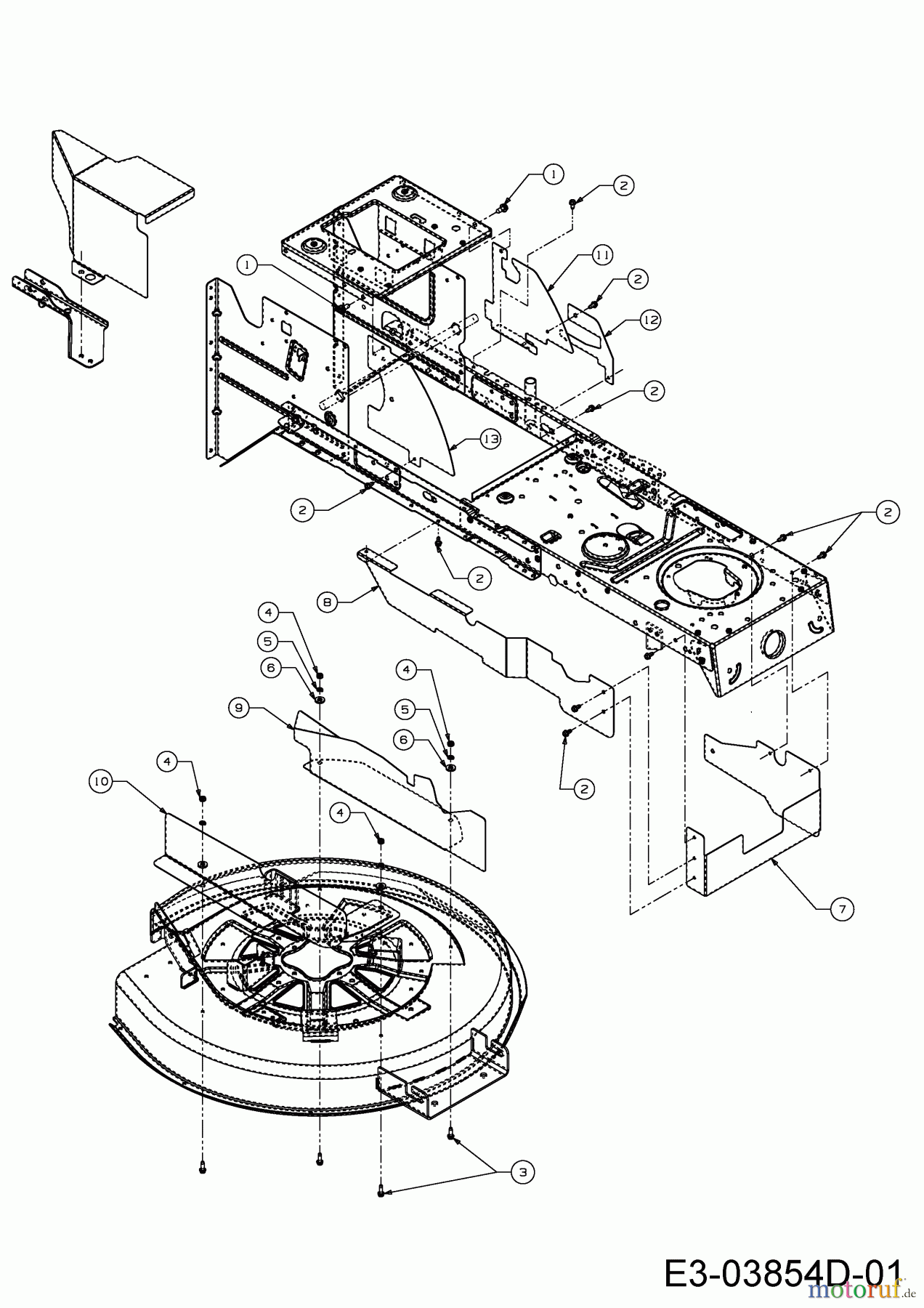  Gartenland Rasentraktoren GL 12,5-76 T 13HH773C640  (2014) Abdeckung Mähwerk