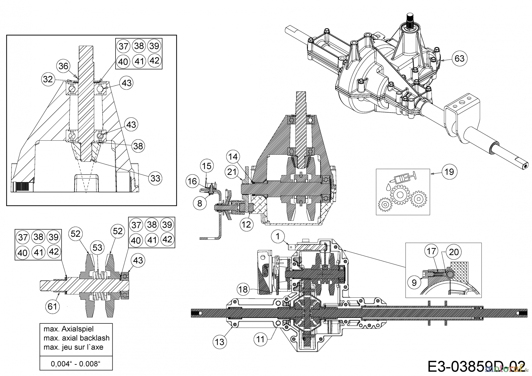  Efco Rasentraktoren Kommand 80/12,5 T 13AH77KC637  (2011) Getriebe