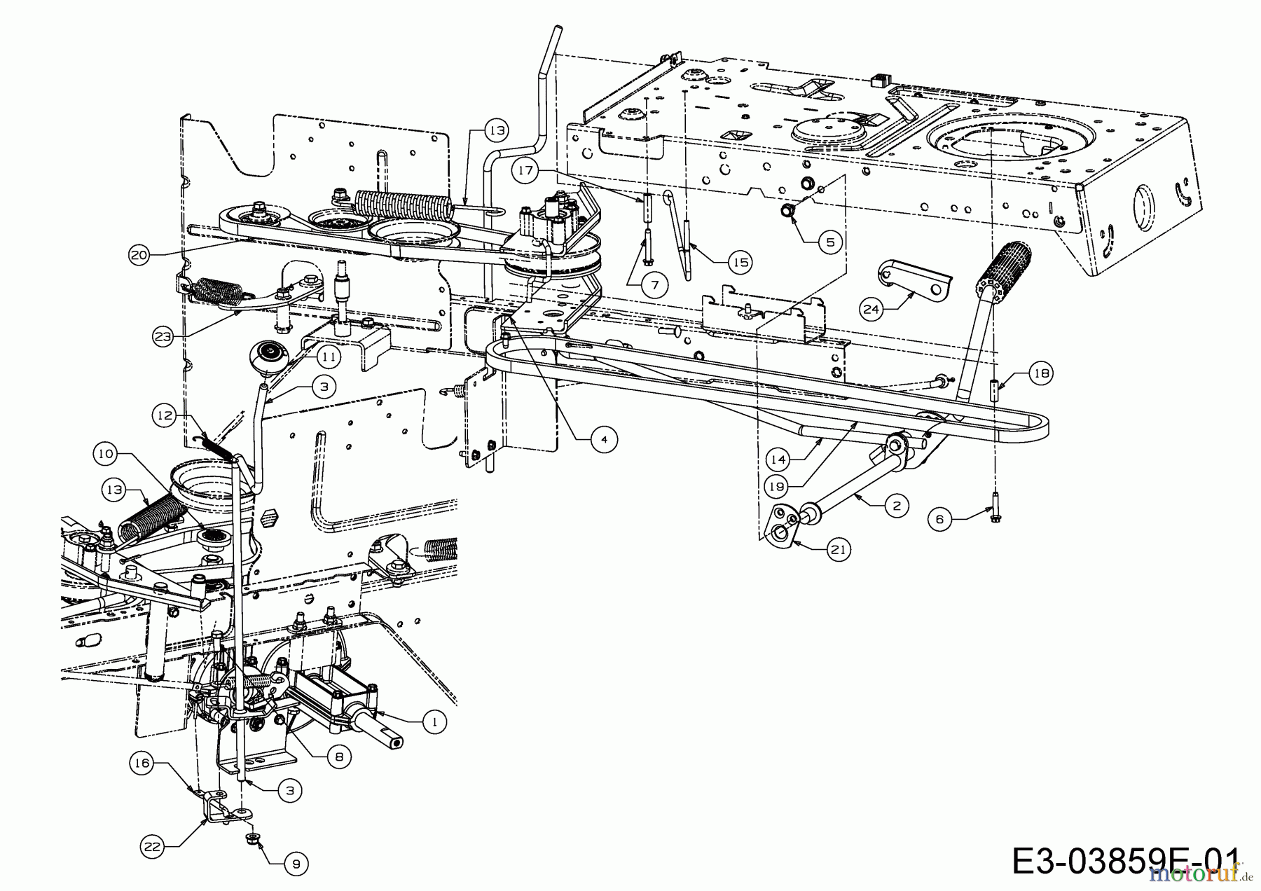 Blisar Rasentraktoren GE 130 13AH763E607  (2013) Fahrantrieb, Pedale