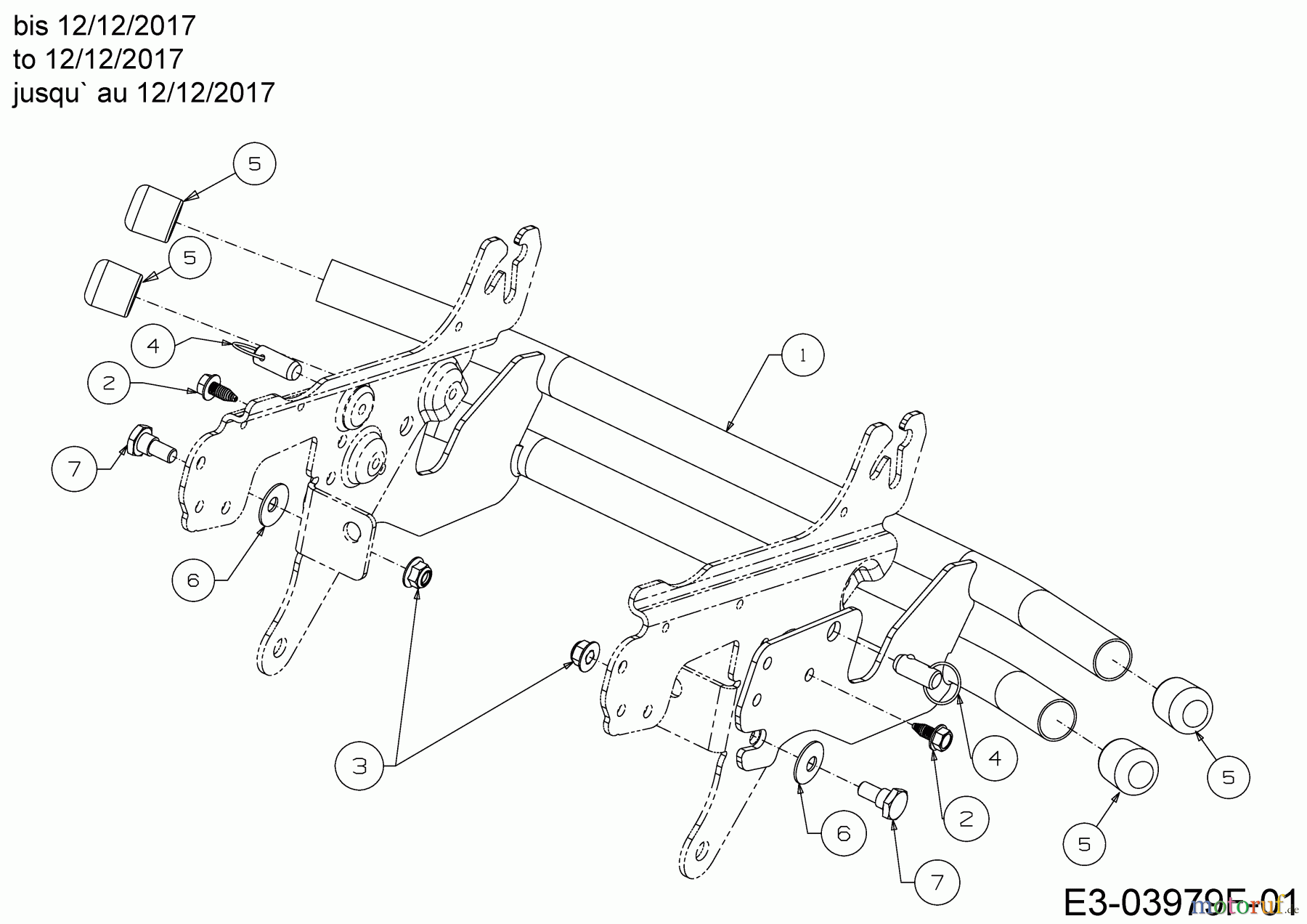  MTD Rasentraktoren LT 105 EXHK 13AG71KN682  (2018) Stoßstange bis 12/12/2017