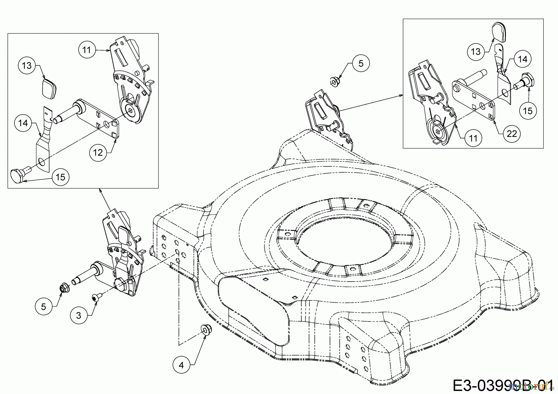  Cub Cadet Motormäher LM2 DP46 11E-70JT603  (2017) Höhenverstellung hinten