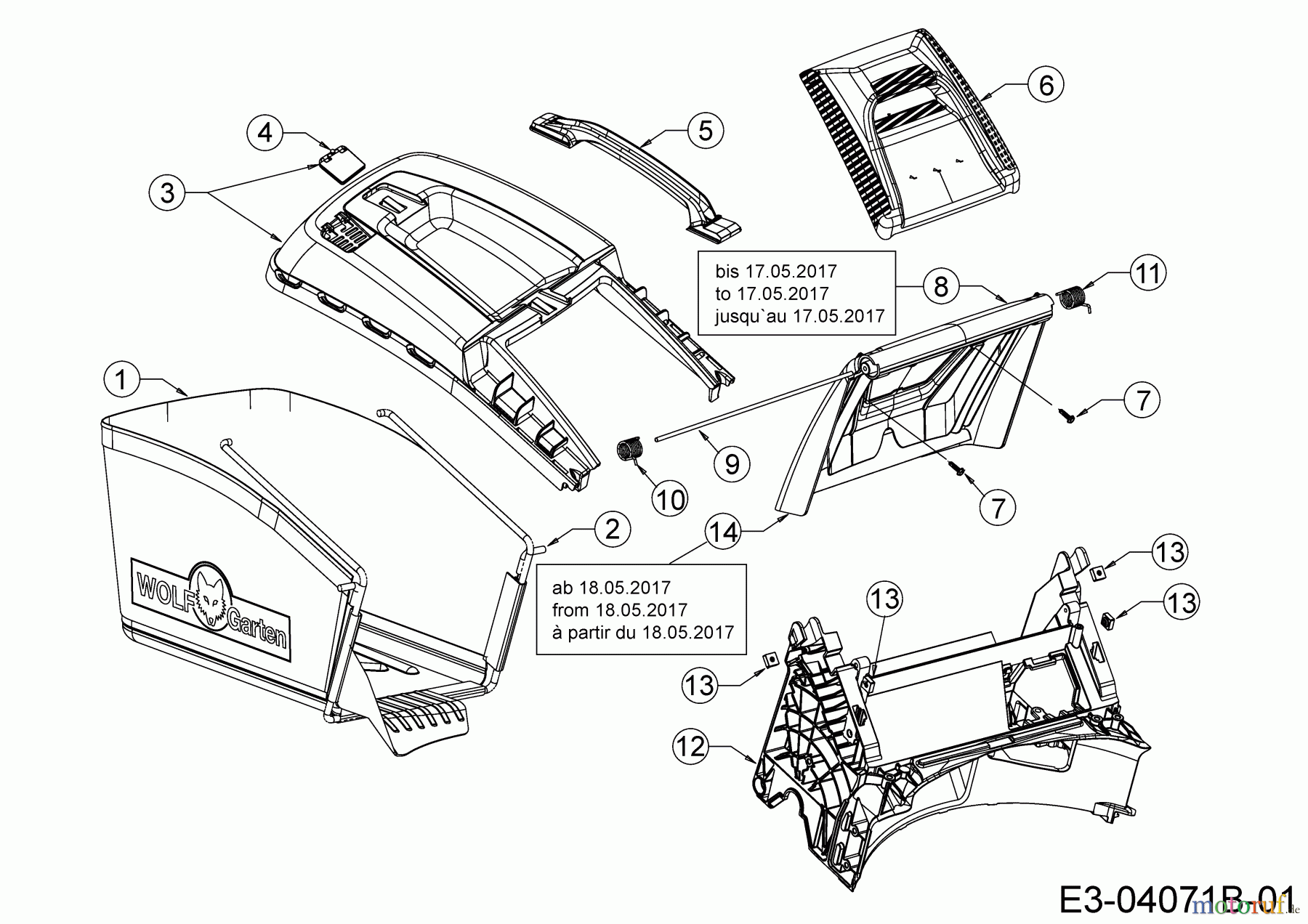  Wolf-Garten Motormäher mit Antrieb A 530 AHW 12B-PVKC650  (2018) Grasfangsack, Heckklappe, Leitstück hinten