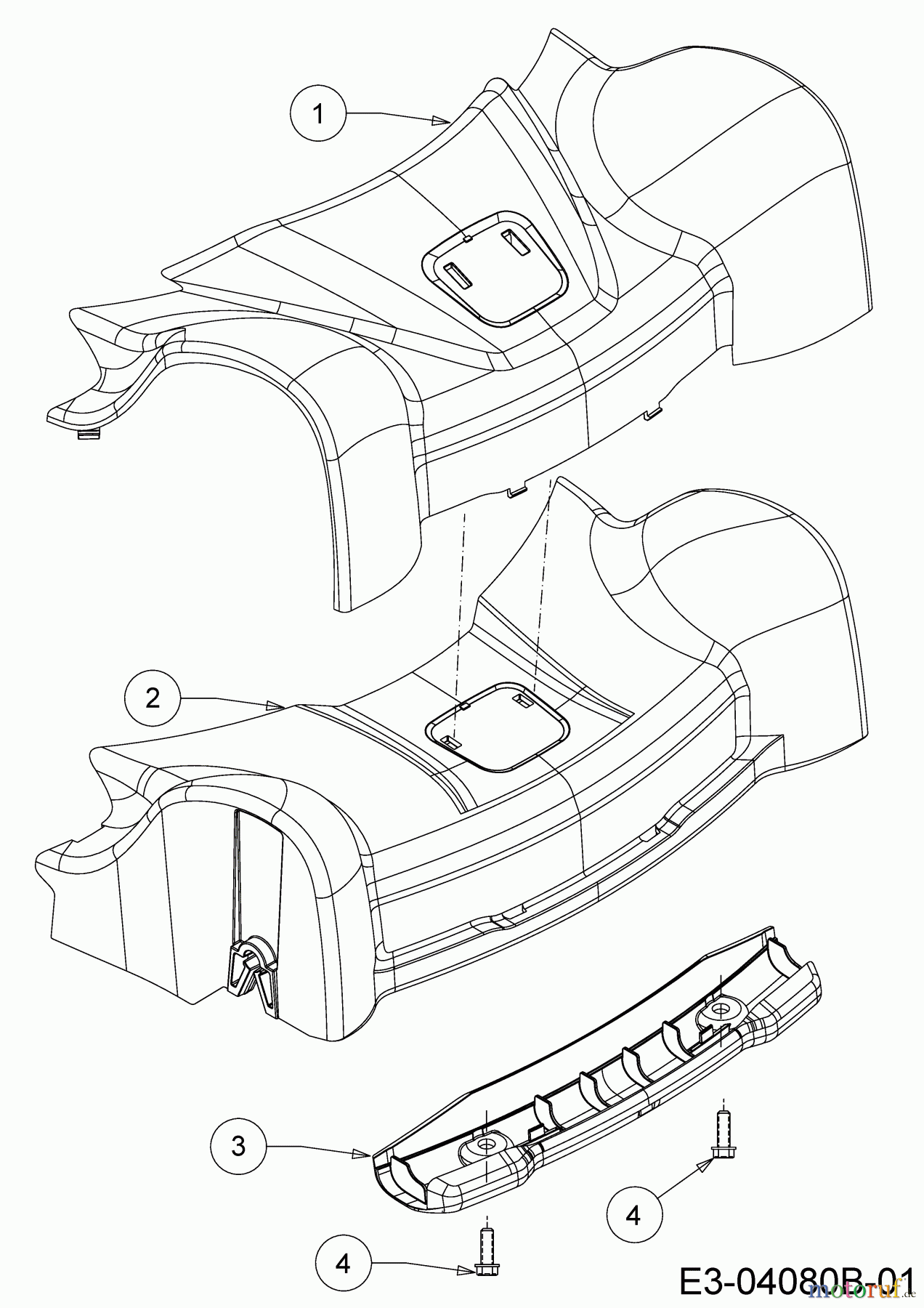  WOLF-Garten Expert Motormäher mit Antrieb Expert 53 BA V HW 12ABPV5L650  (2016) Abdeckung Vorderachse