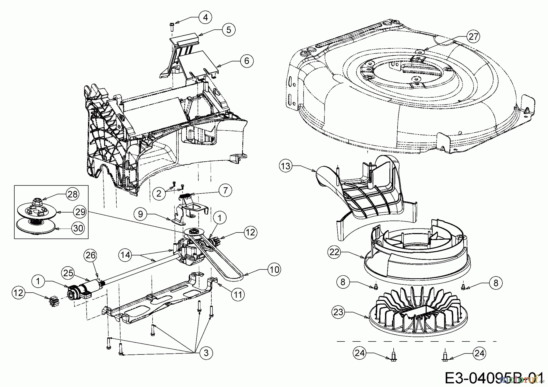  Wolf-Garten Motormäher mit Antrieb A 530 AVHW 12AQPV6K650  (2016) Getriebe, Keilriemen