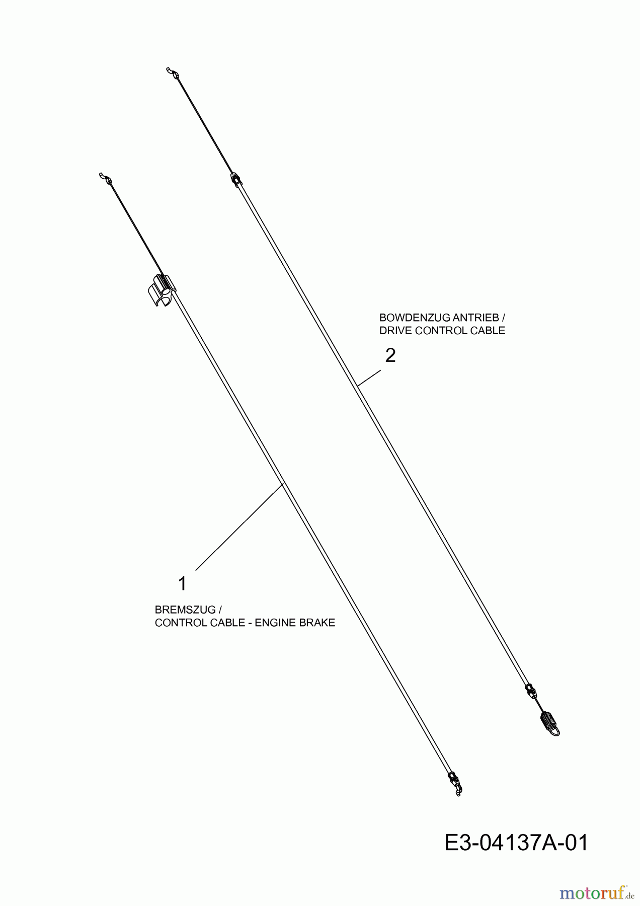  Variolux Motormäher mit Antrieb V-55 BCAERQ 12AJ868Z620  (2008) Bowdenzüge