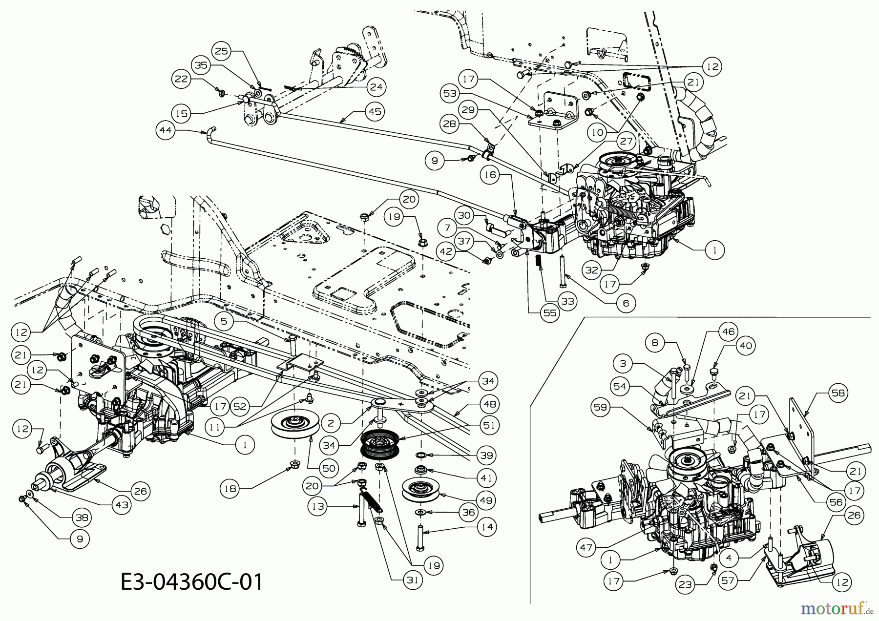  Gutbrod ältere Modelle Rasentraktoren GLX 105 RHL-SK 13AF51GN490  (2010) Fahrantrieb