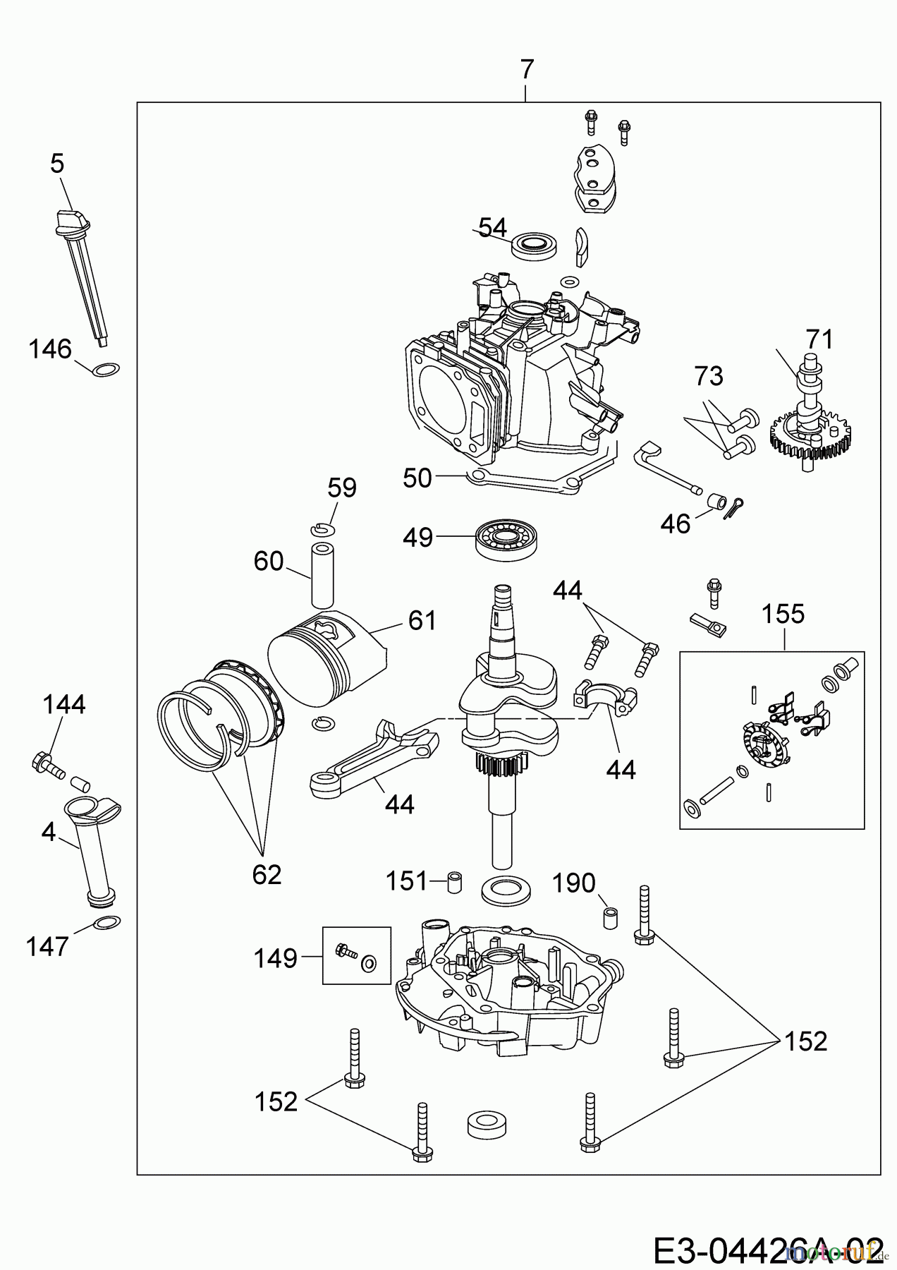  MTD-Motoren Vertikal 1P70MH 752Z1P70MH  (2008) Rumpfmotor