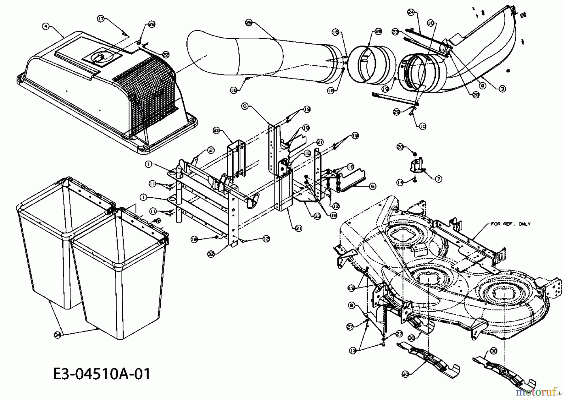  MTD Zubehör Zubehör Zero Turn Grasfangvorrichtung für MF 50-23 IZ 19A-101-100  (2009) Grasfangvorrichtung mit Messer