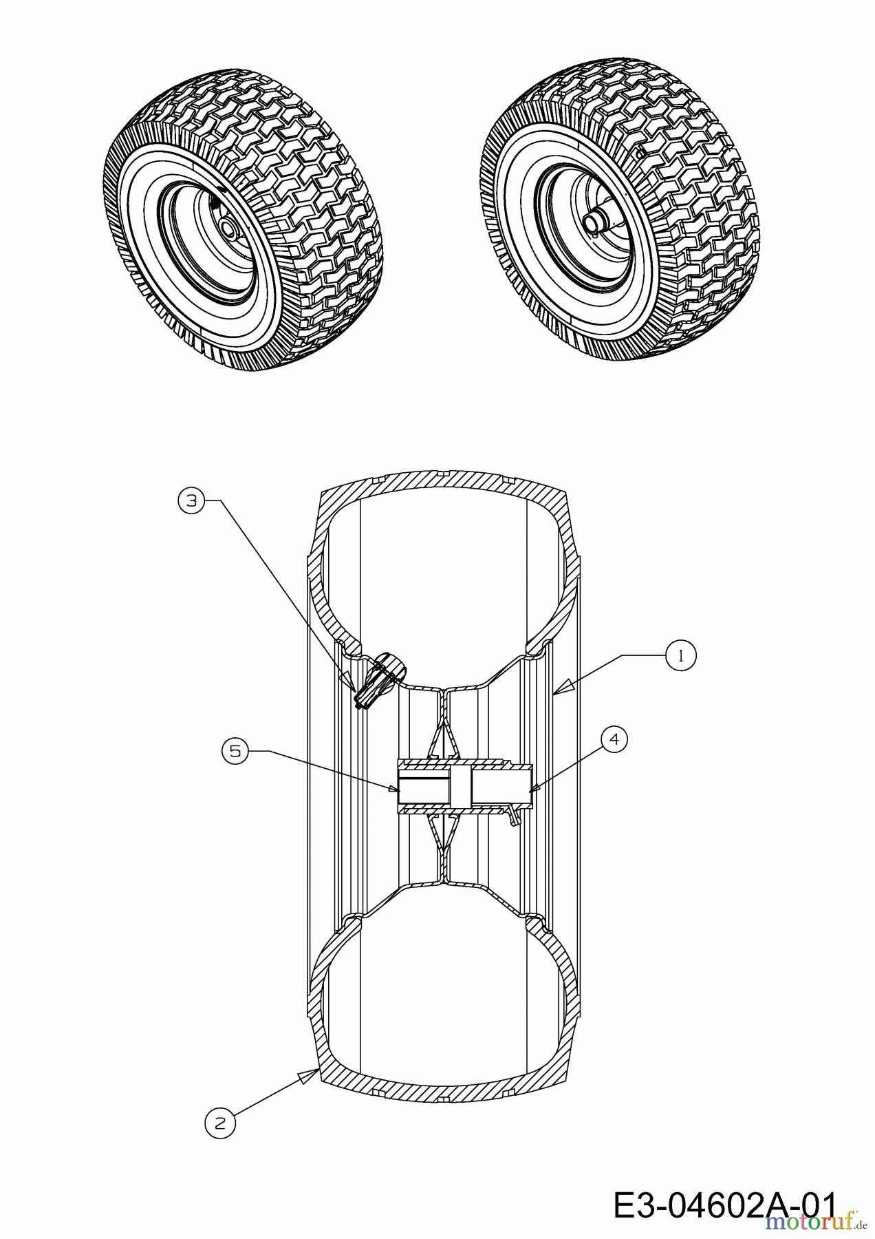  Gartenland Rasentraktoren GL 17.5/105 H 13HN99GN640  (2015) Räder vorne 15x6