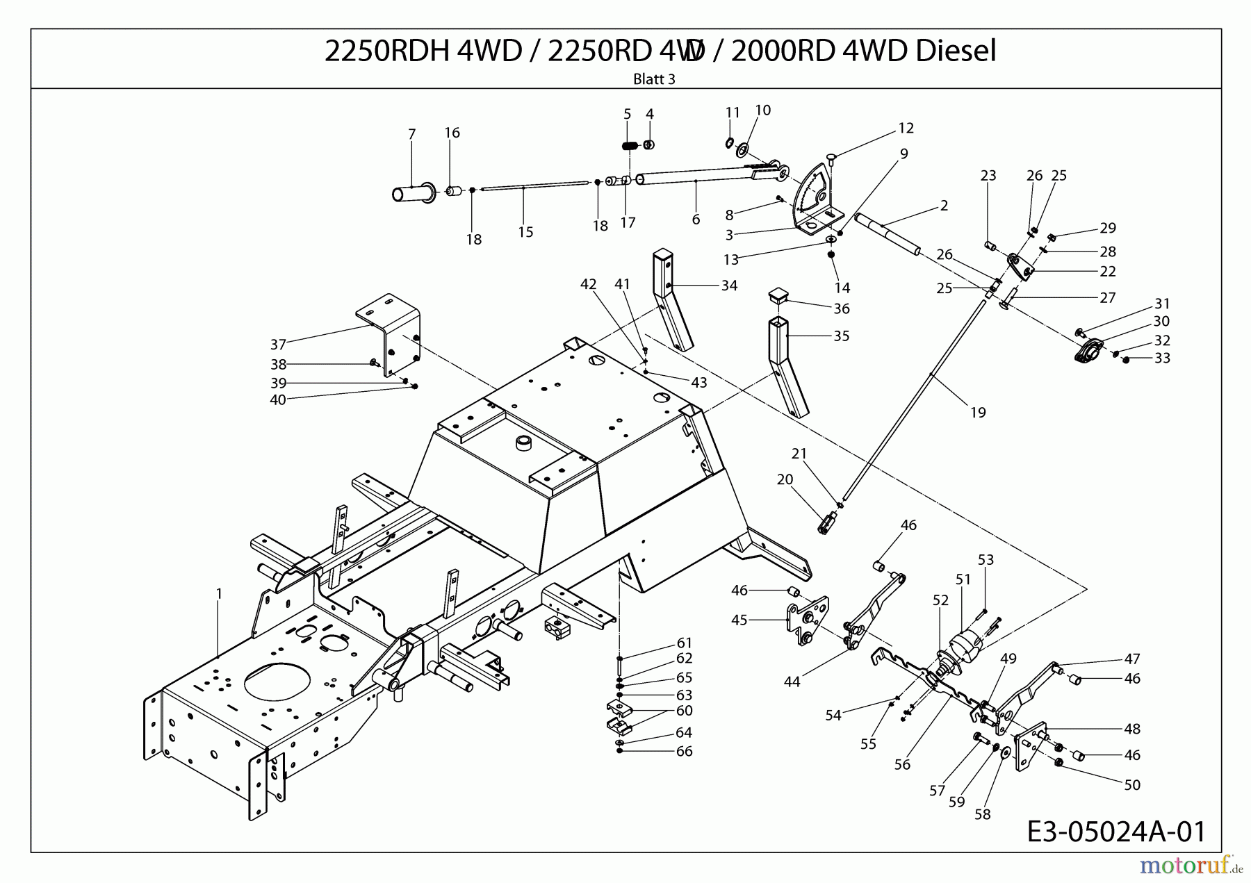  Cub Cadet Kompakttraktoren CC 2250 RD 4 WD 54A1F4RS603  (2008) Mähwerksaushebung, Rahmen
