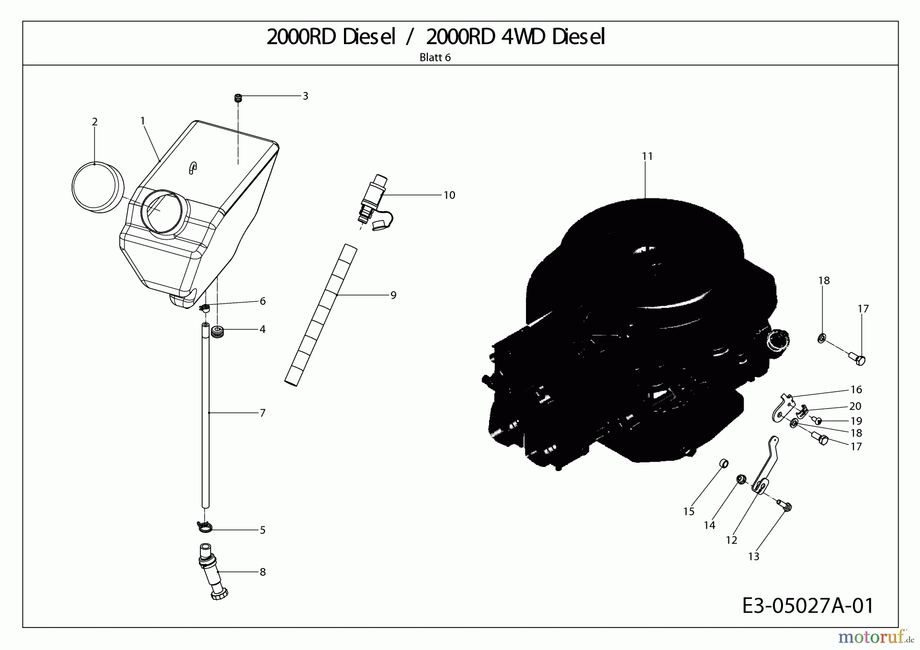  Cub Cadet Kompakttraktoren CC 2000 RD 4 WD 54A1F4SS603  (2008) Tank