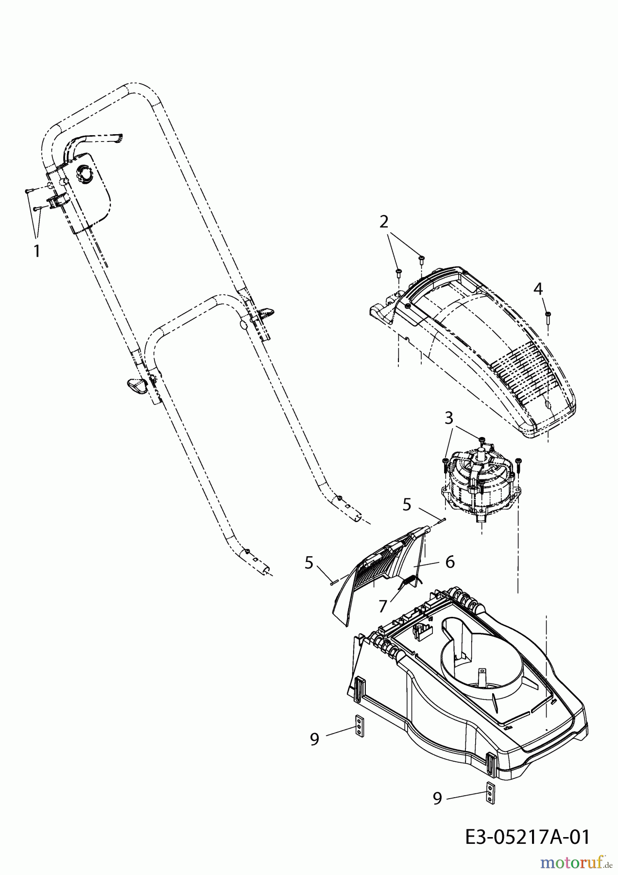  Wolf-Garten Elektromäher Campus 32 E 18D-U0C-650  (2010) Heckklappe, Mähwerksgehäuse