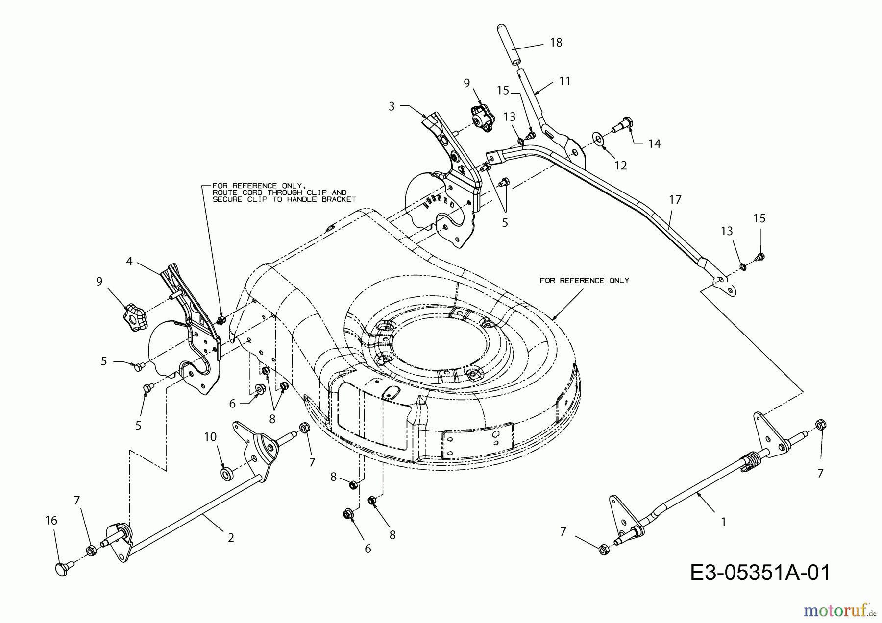  Mac Allister Elektromäher 1748 E 18A-16K-668  (2010) Schnitthöhenverstellung