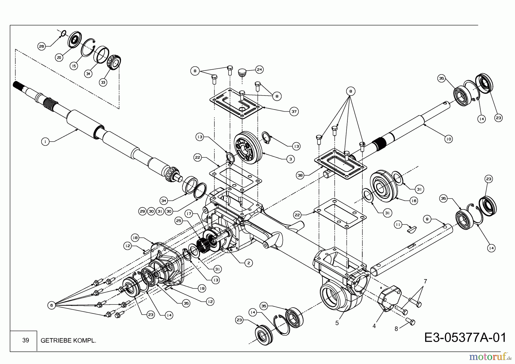  MTD Motorhacken T/405 M 21AA46M3678  (2014) Getriebe