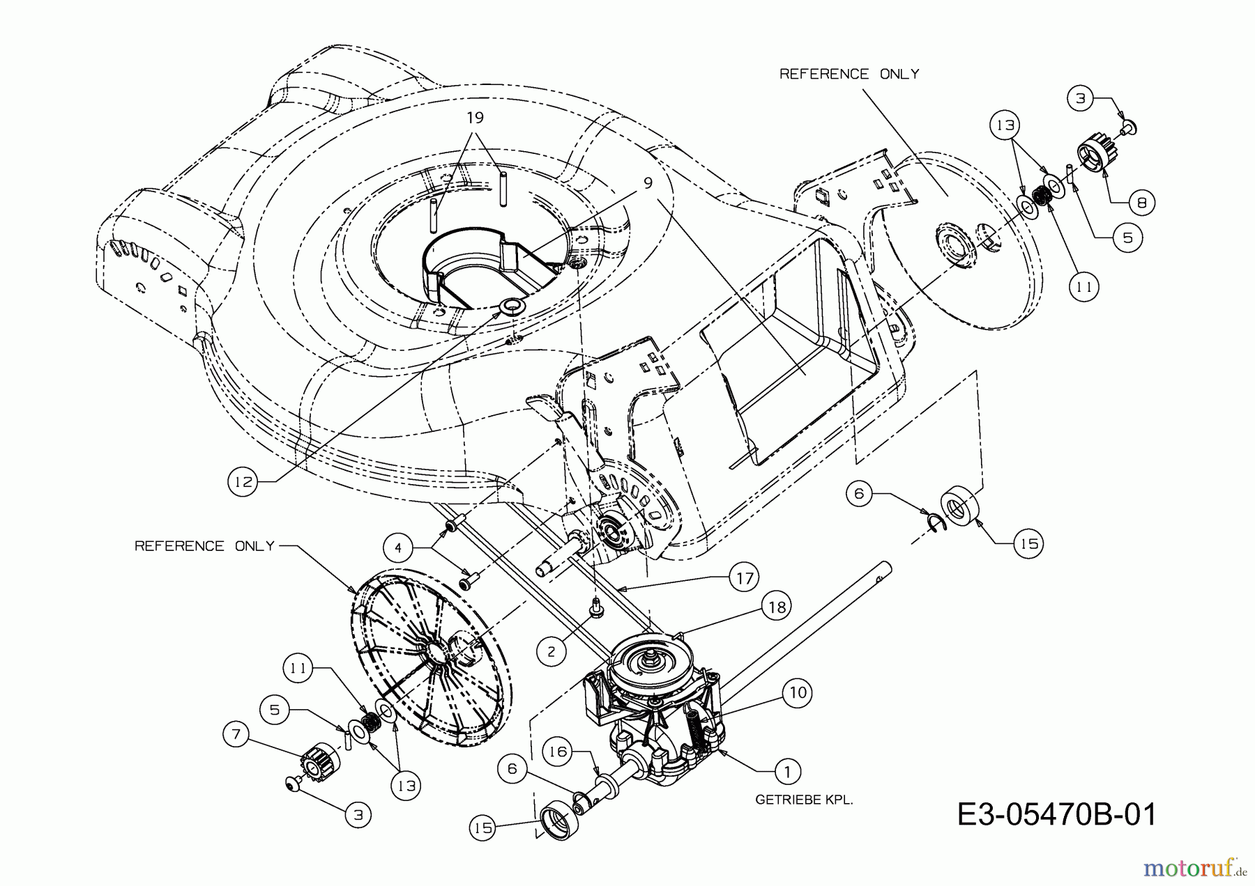  MTD Motormäher mit Antrieb 46 SPHM 12D-J2AQ676  (2011) Getriebe