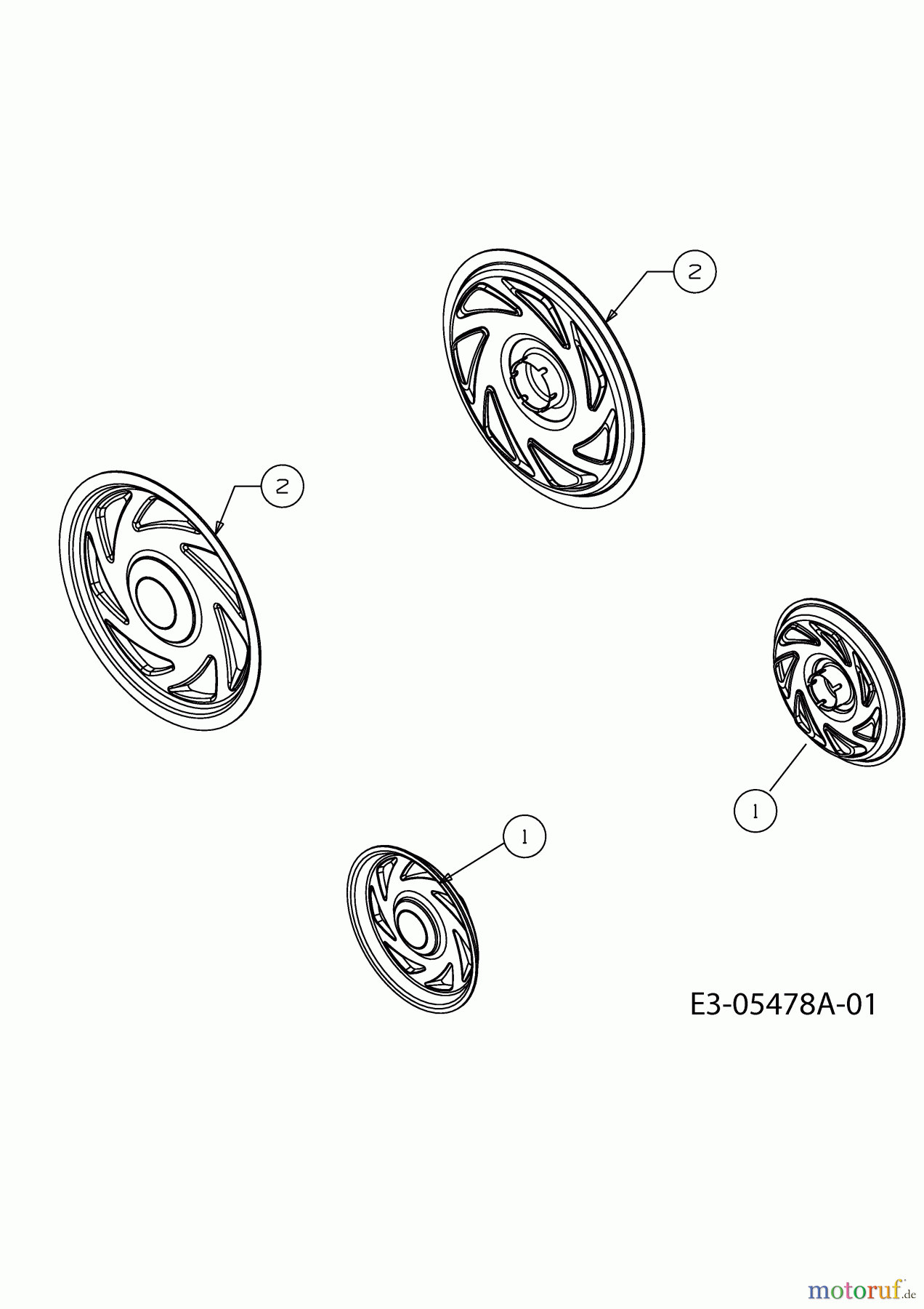  Lux Tools Motormäher mit Antrieb B 46 MA 12D-J54H694  (2010) Radkappen