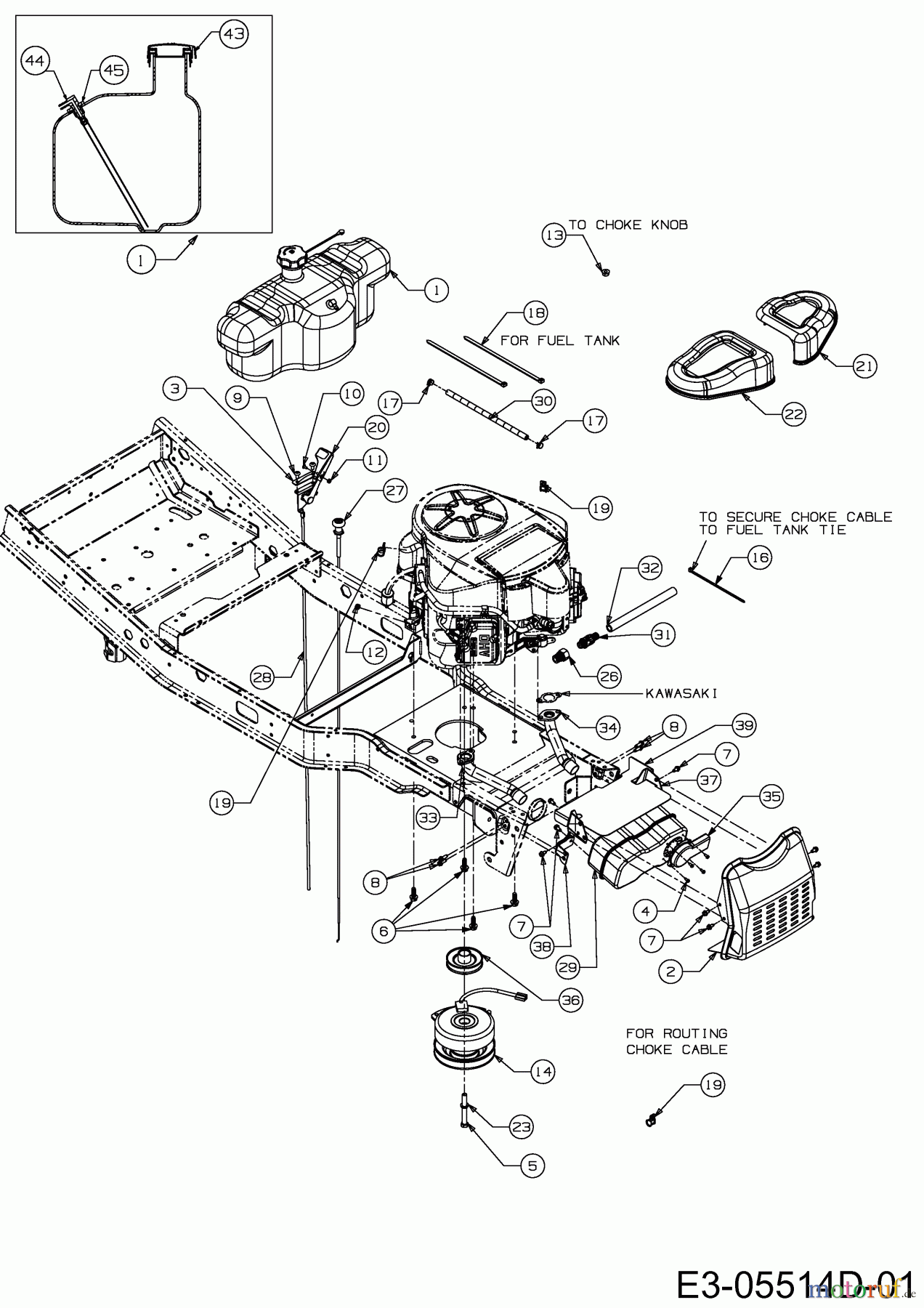  Cub Cadet Zero Turn FMZ 50 17CI4BFP603  (2013) Elektromagnetkupplung, Motorzubehör, Tank