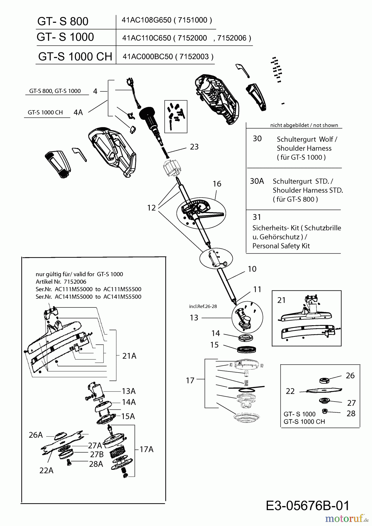  Wolf-Garten Elektrotrimmer GT-S 1000 7152006  (2011) Grundgerät