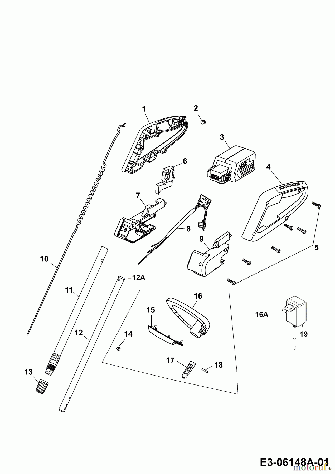  Wolf-Garten Akkutrimmer Li-Ion Power GT 815 7134880 Serie F  (2010) Holm