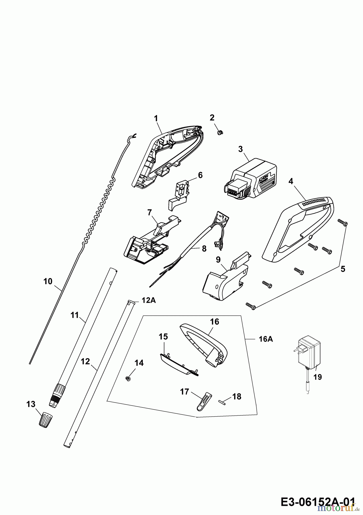  Wolf-Garten Akkutrimmer Li-Ion Power GT 815 7134882 Serie B  (2009) Holm