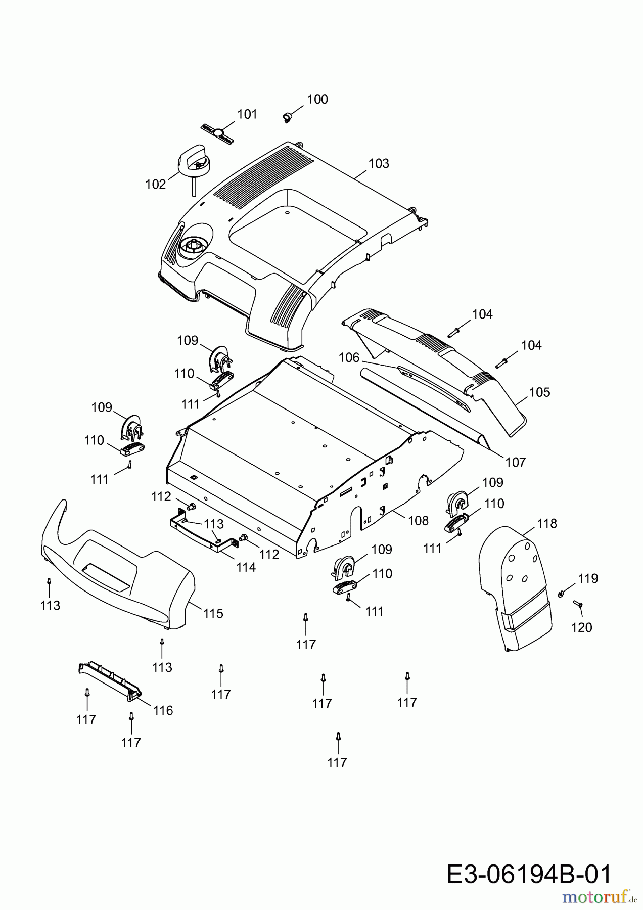  Wolf-Garten Motorvertikutierer UV 40 H 3640000  (2014) Vertikutierergehäuse