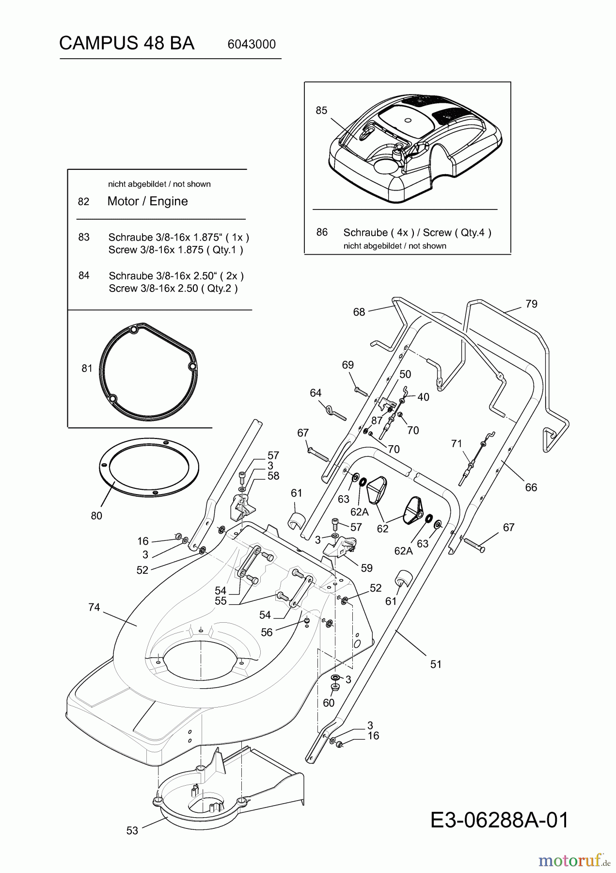  Wolf-Garten Motormäher mit Antrieb Campus 48 BA 6043000  (2010) Holm, Motor