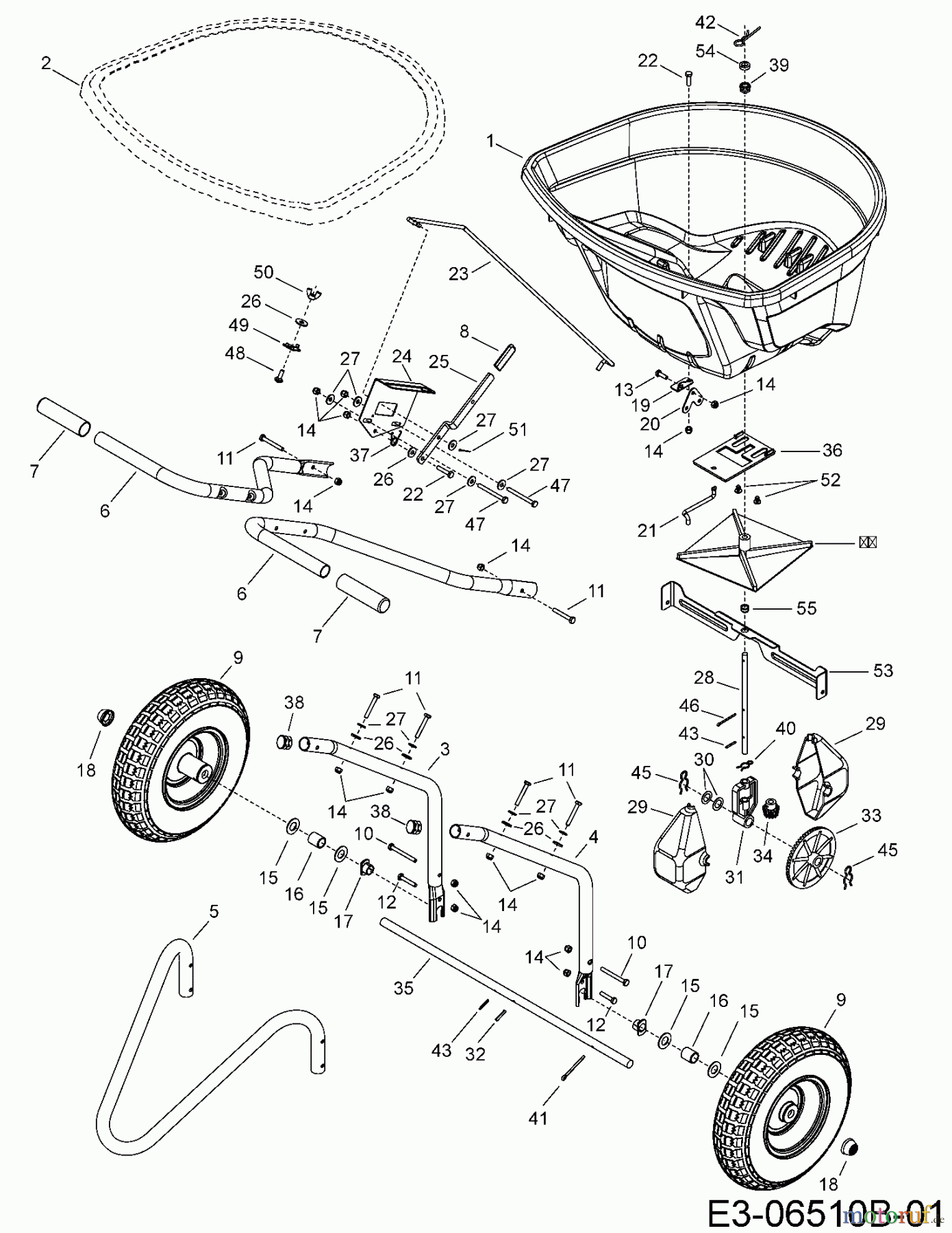  MTD Zubehör Zubehör handgeführte Geräte Streuer 45-04621  (190-454A000) 190-454A000  (2017) Grundgerät