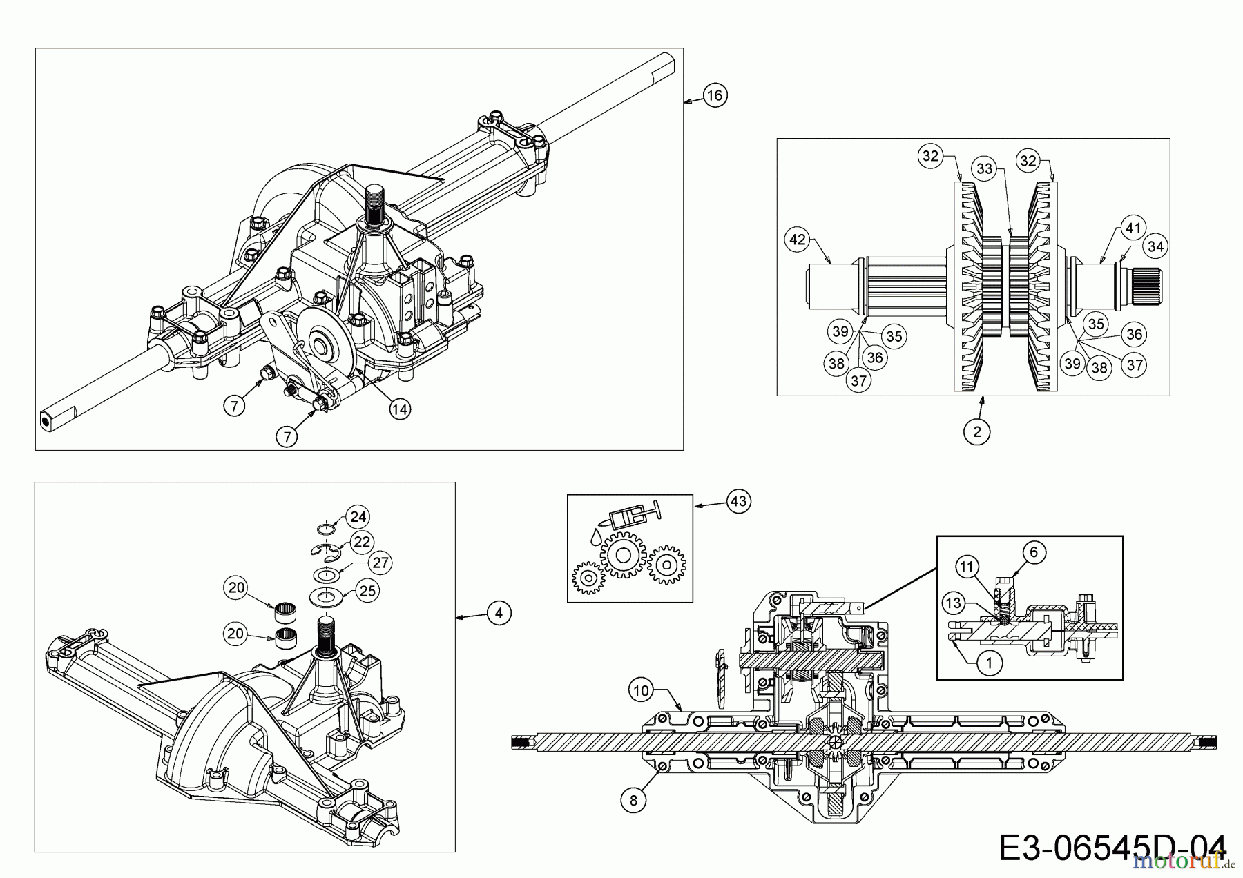  MTD Rasentraktoren 420/38 13A2765F308  (2015) Getriebe 618-04566A
