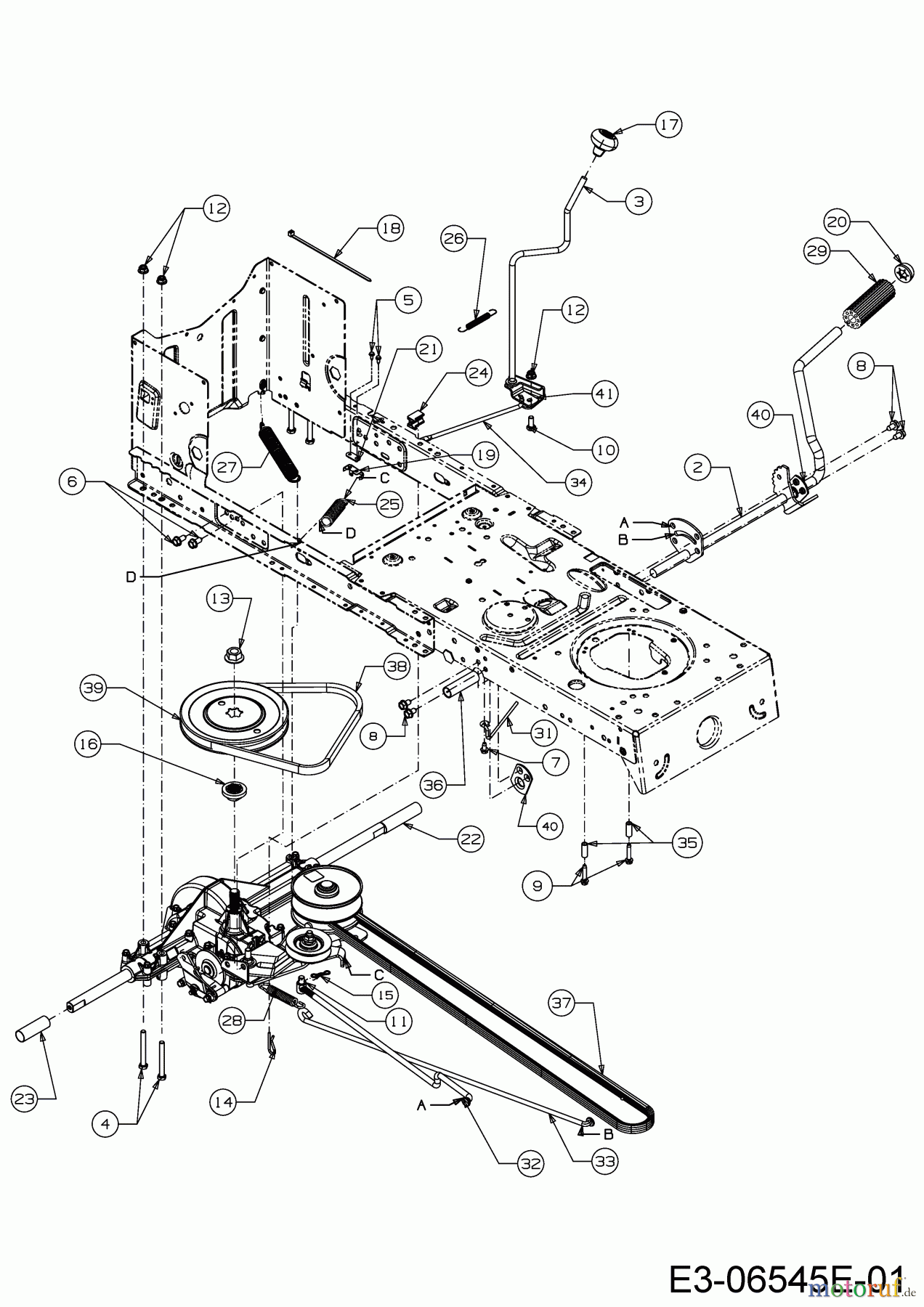  MTD Rasentraktoren 420/38 13A2765F308  (2017) Fahrantrieb