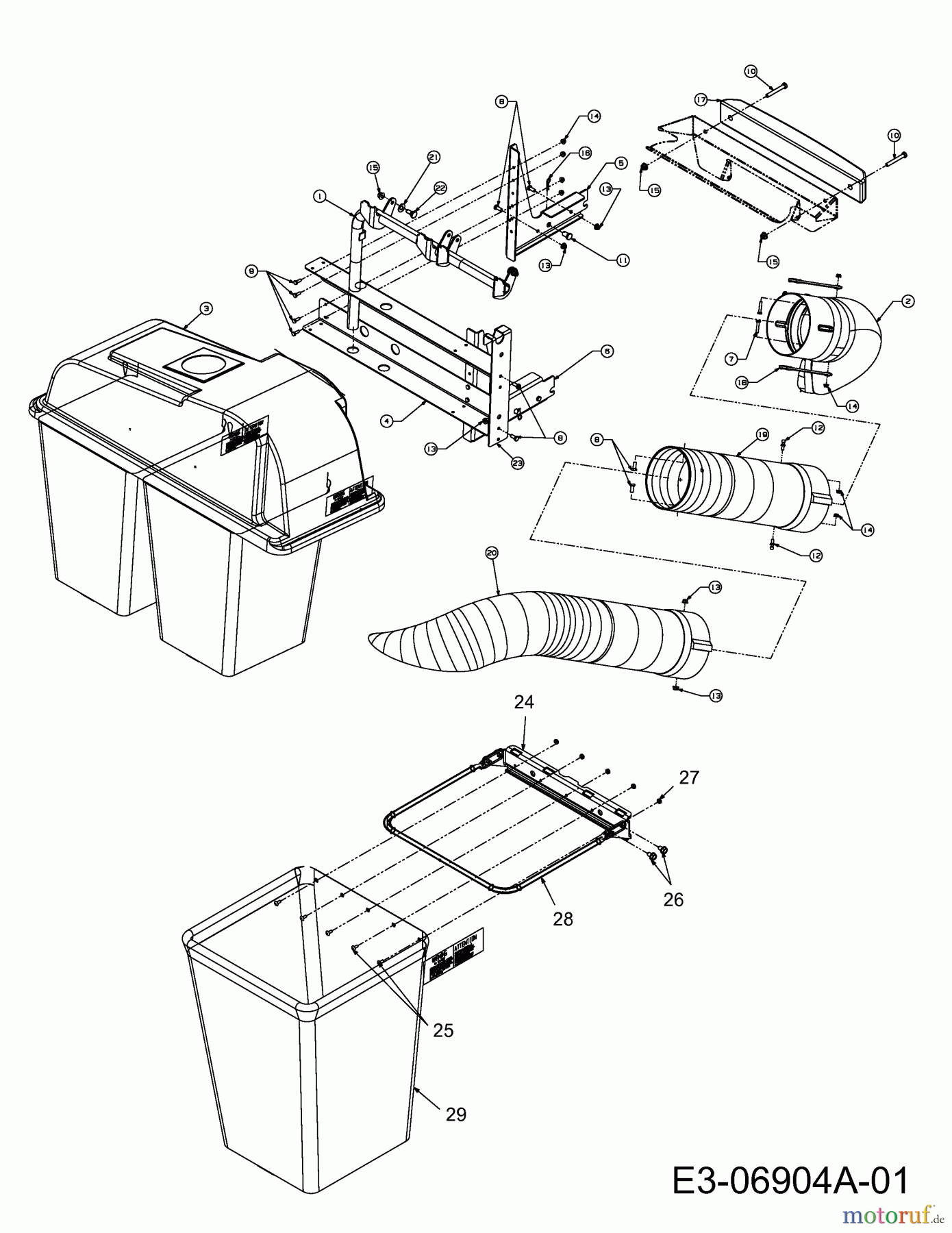  MTD Zubehör Zubehör Zero Turn Grasfangvorrichtung für RZT 42 mit Mähwerk G (42