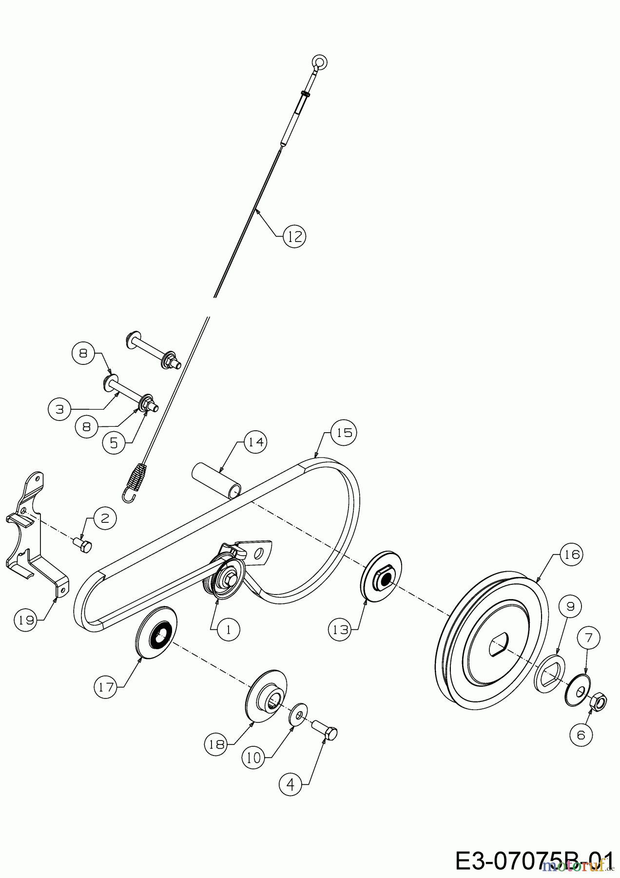  Troy-Bilt Motorhacken Colt FT 21B-34M8766  (2018) Keilriemen, Spannrolle