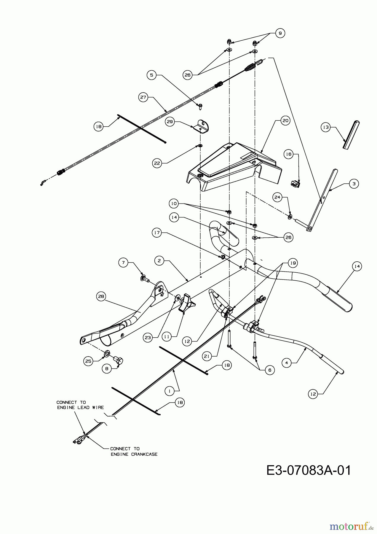  MTD ältere Modelle Motorhacken T/380 M 21C-38MT678  (2010) Holm