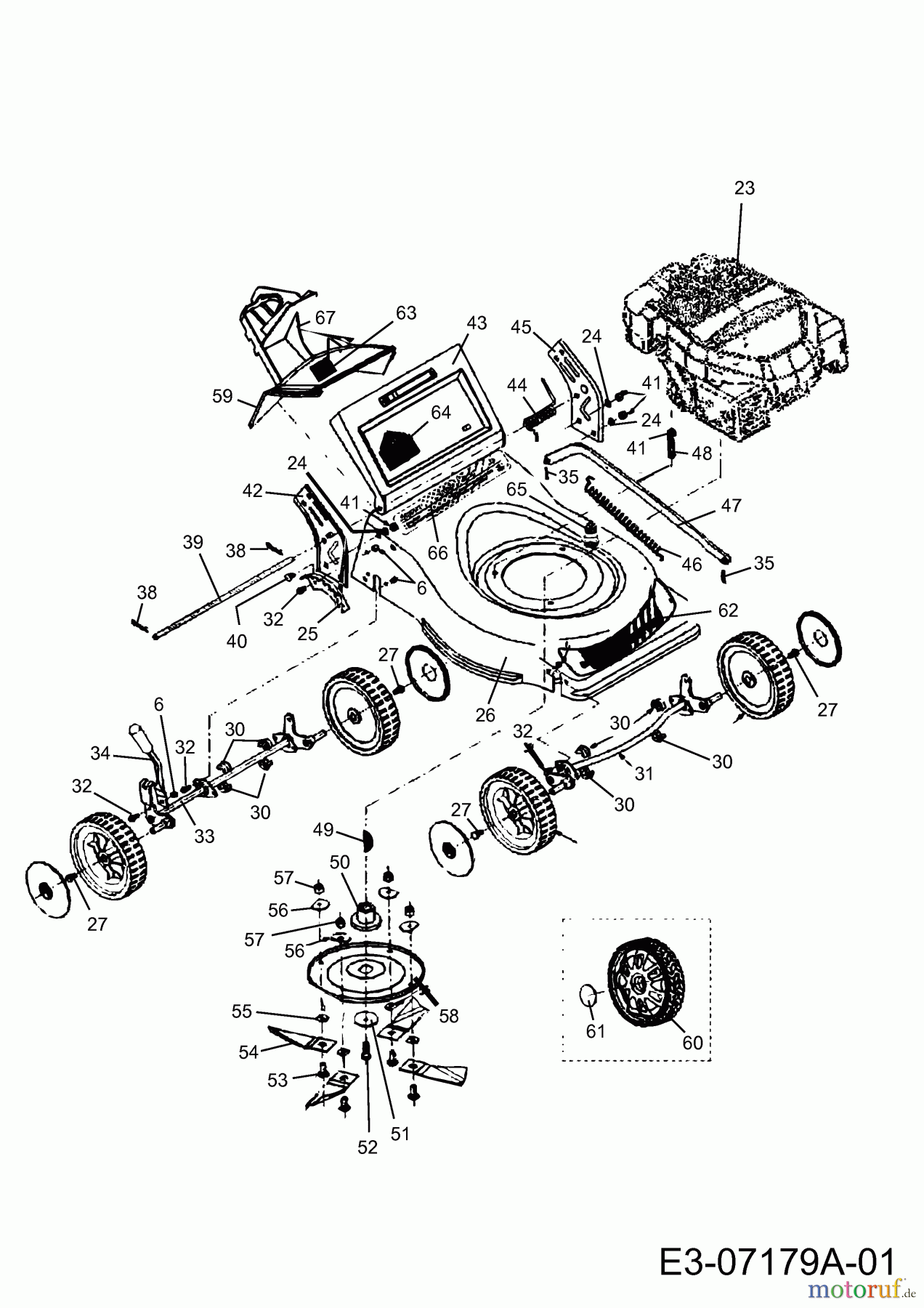  Motormäher Quickstart Deluxe Mulch-N-Catch 14848  (2010) Grundgerät