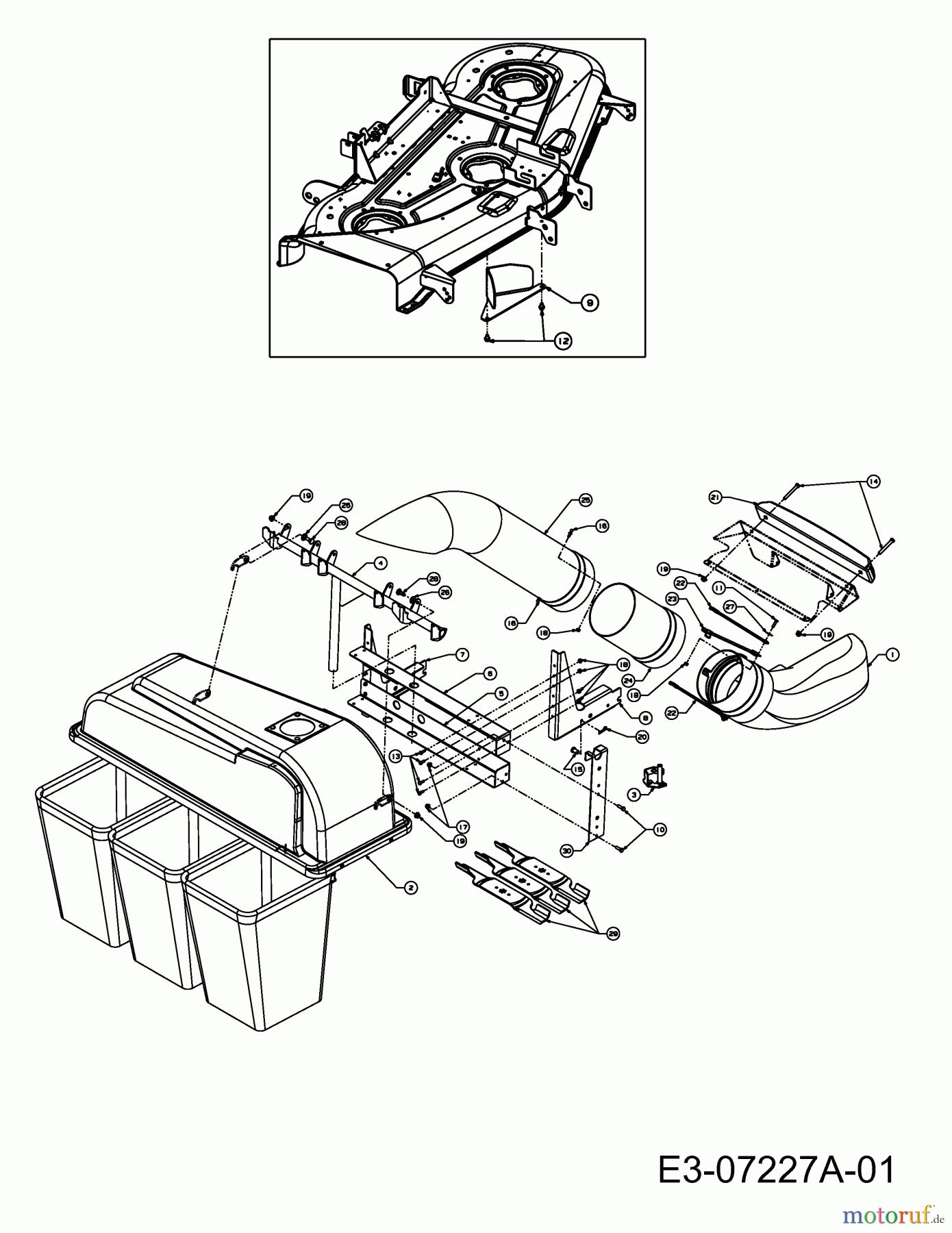  MTD Zubehör Zubehör Zero Turn Grasfangvorrichtung für RZT 54 mit Mähwerk W (54