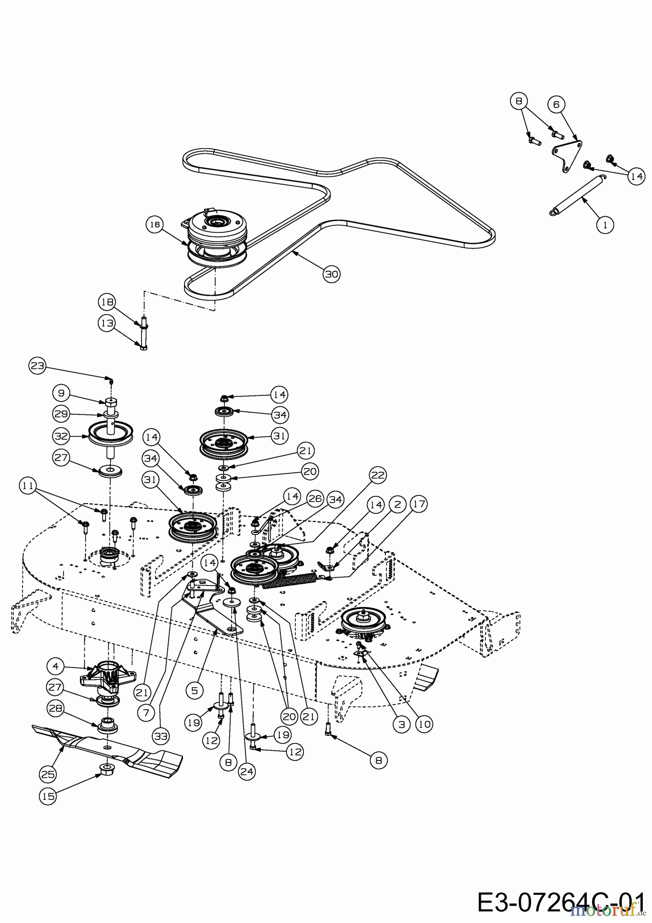  Cub Cadet Zero Turn Z-Force 48 S 17AI5BHB603  (2013) Elektromagnetkupplung, Messer, Messerspindel