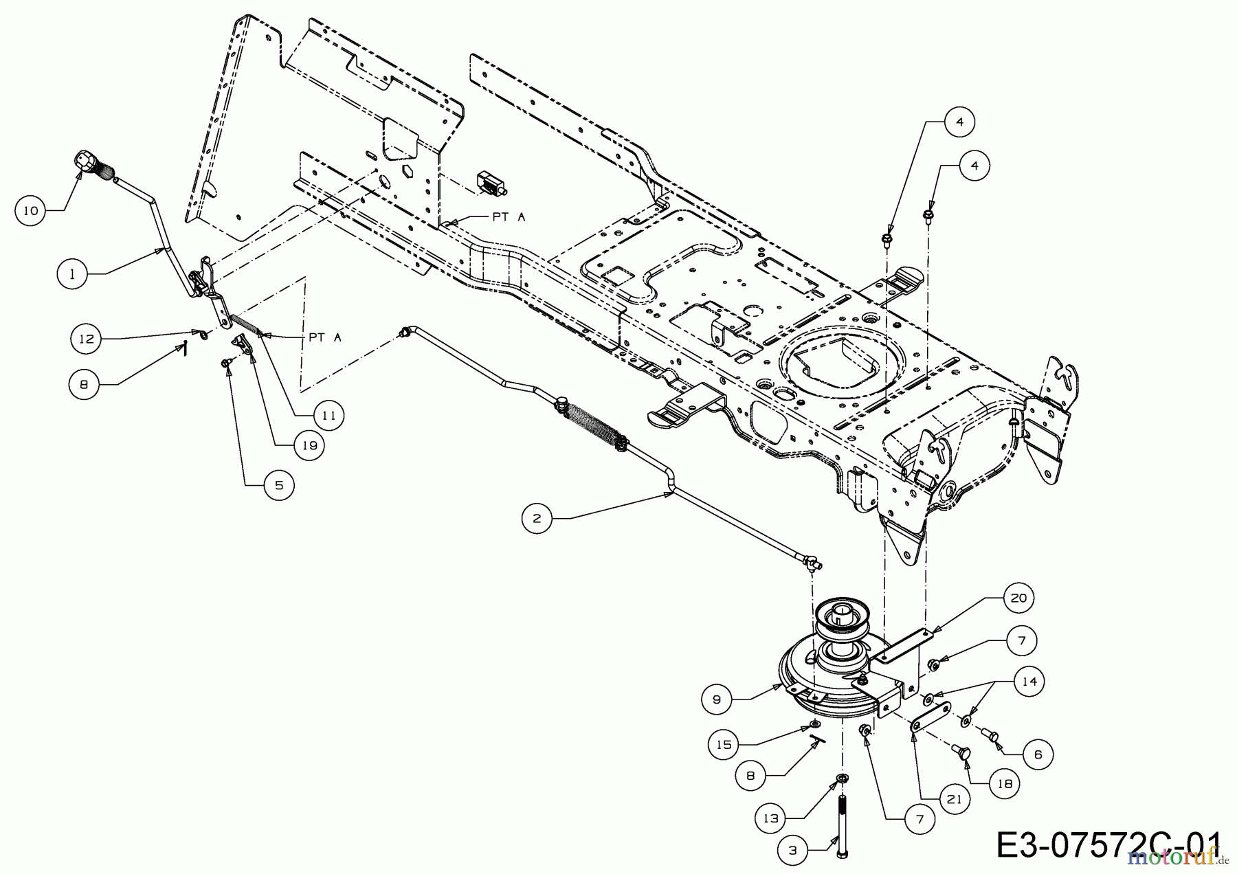  Massey Ferguson Rasentraktoren MF 36-16 ARD 13HD90GE395  (2015) Mähwerkseinschaltung, Motorkeilriemenscheibe