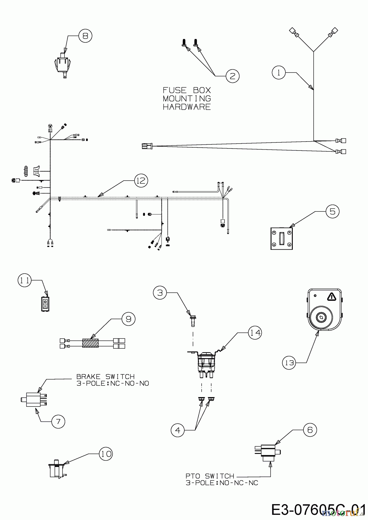  Massey Ferguson Rasentraktoren MF 36-18 RD 13HD91GE695  (2014) Elektroteile