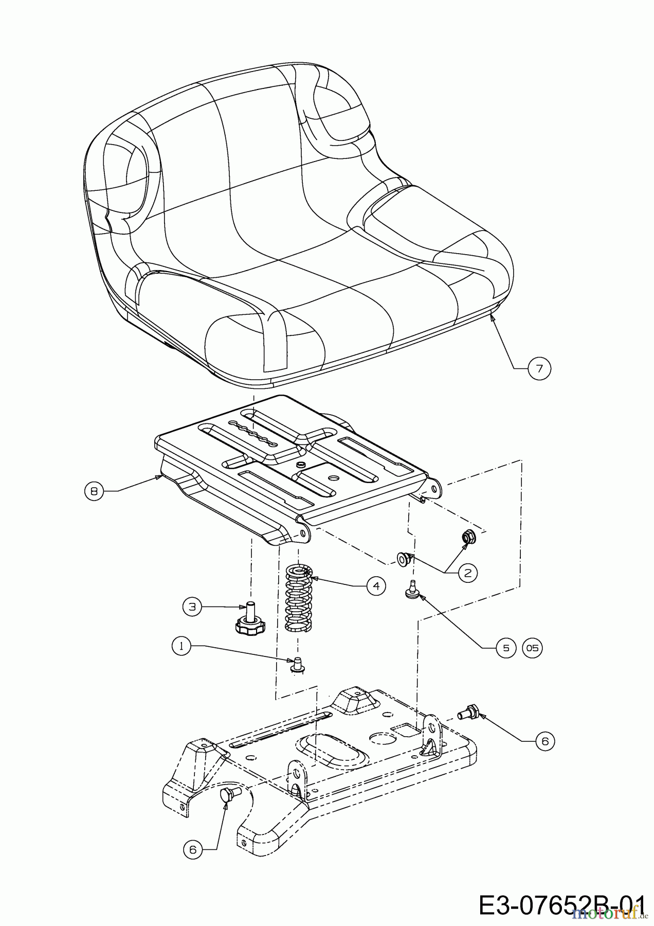 MTD Rasentraktoren Minirider 60 RD 13A625SC600  (2015) Sitz, Sitzträger