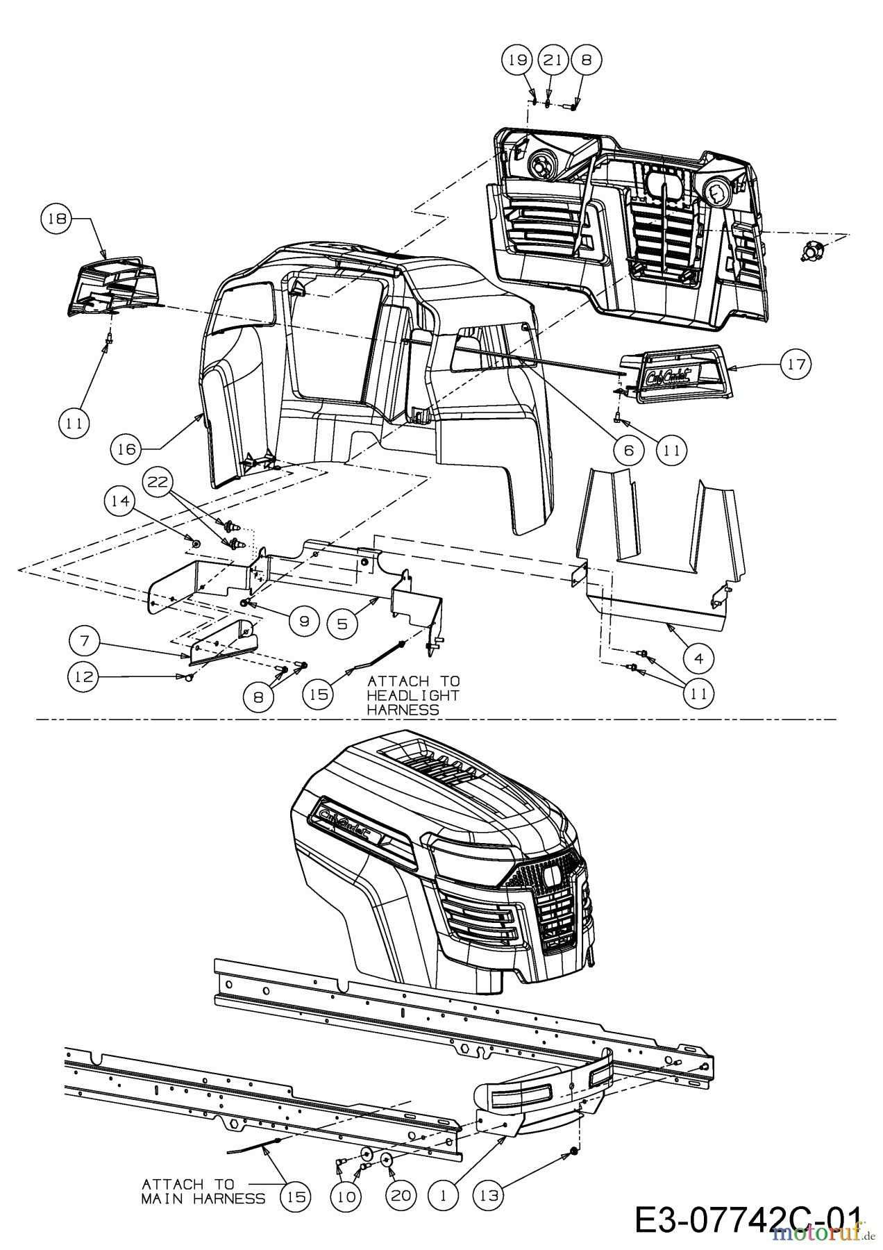  Cub Cadet Gartentraktoren GTX 2100 14A-3GE-603  (2014) Motorhaube