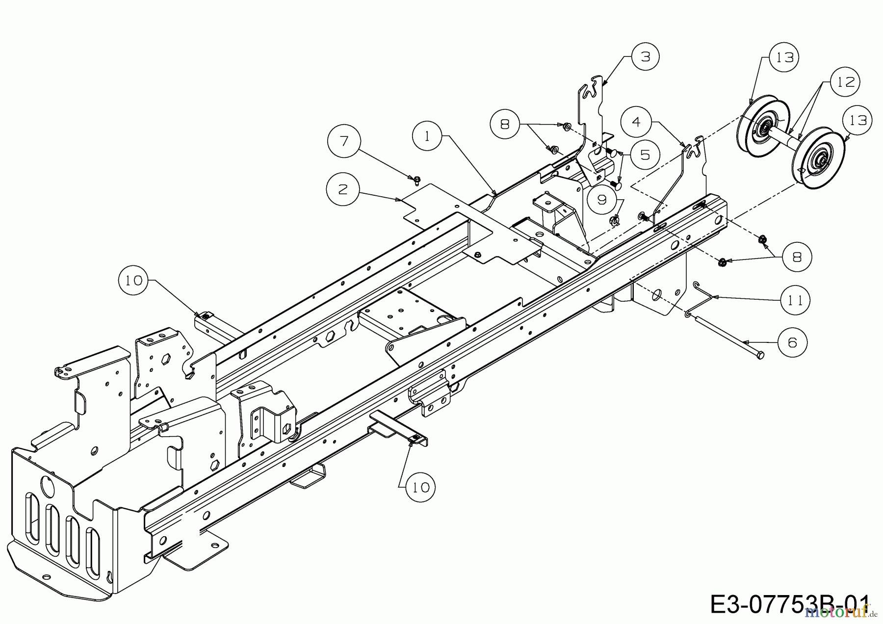  Cub Cadet Gartentraktoren GTX 2100 14A-3GE-603  (2014) Umlenkung Keilriemen Mähwerk