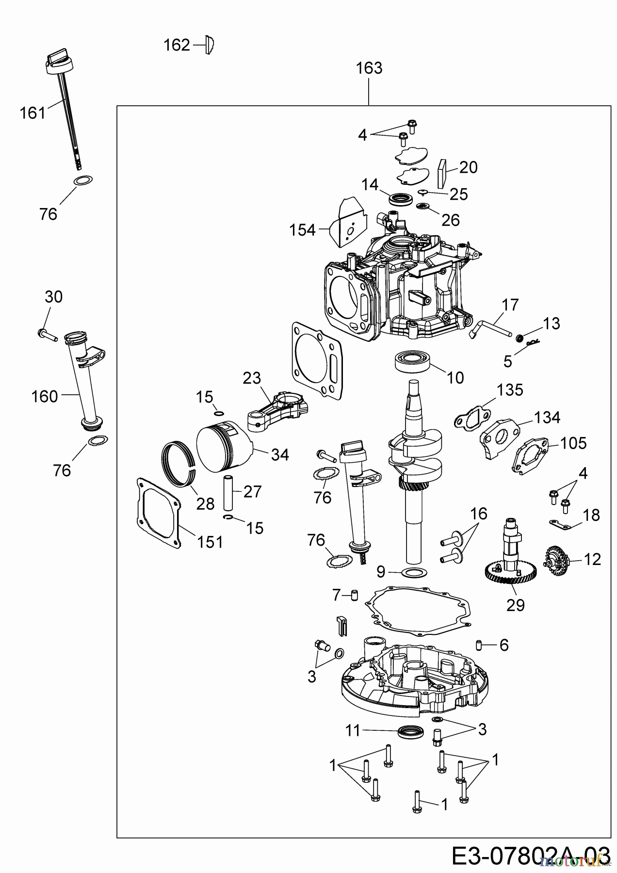  MTD-Motoren Vertikal 1P65WHC 752Z1P65WHC  (2014) Rumpfmotor