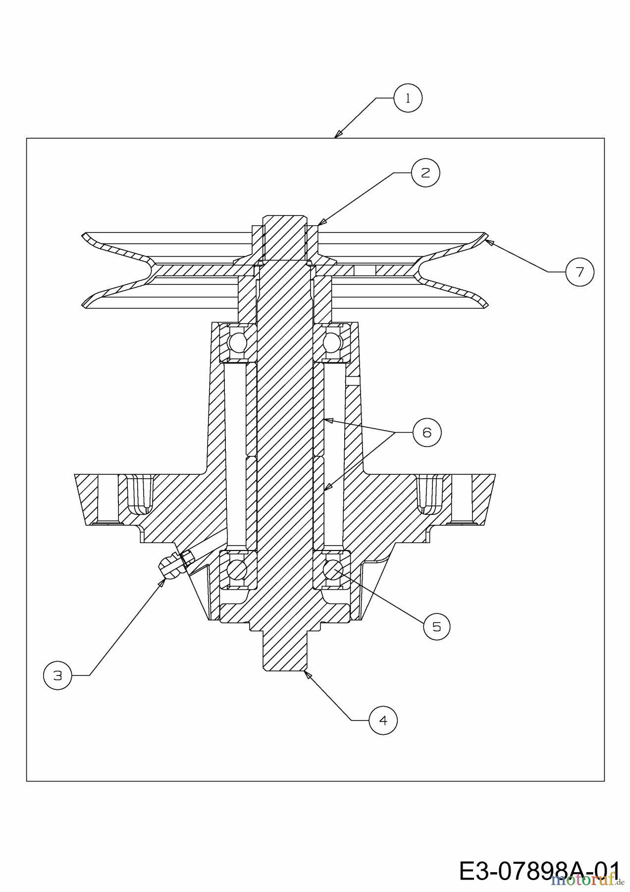  Gutbrod Rasentraktoren Sprint SLX 107 S 13AP606G690  (2000) Messerspindel 618-0427