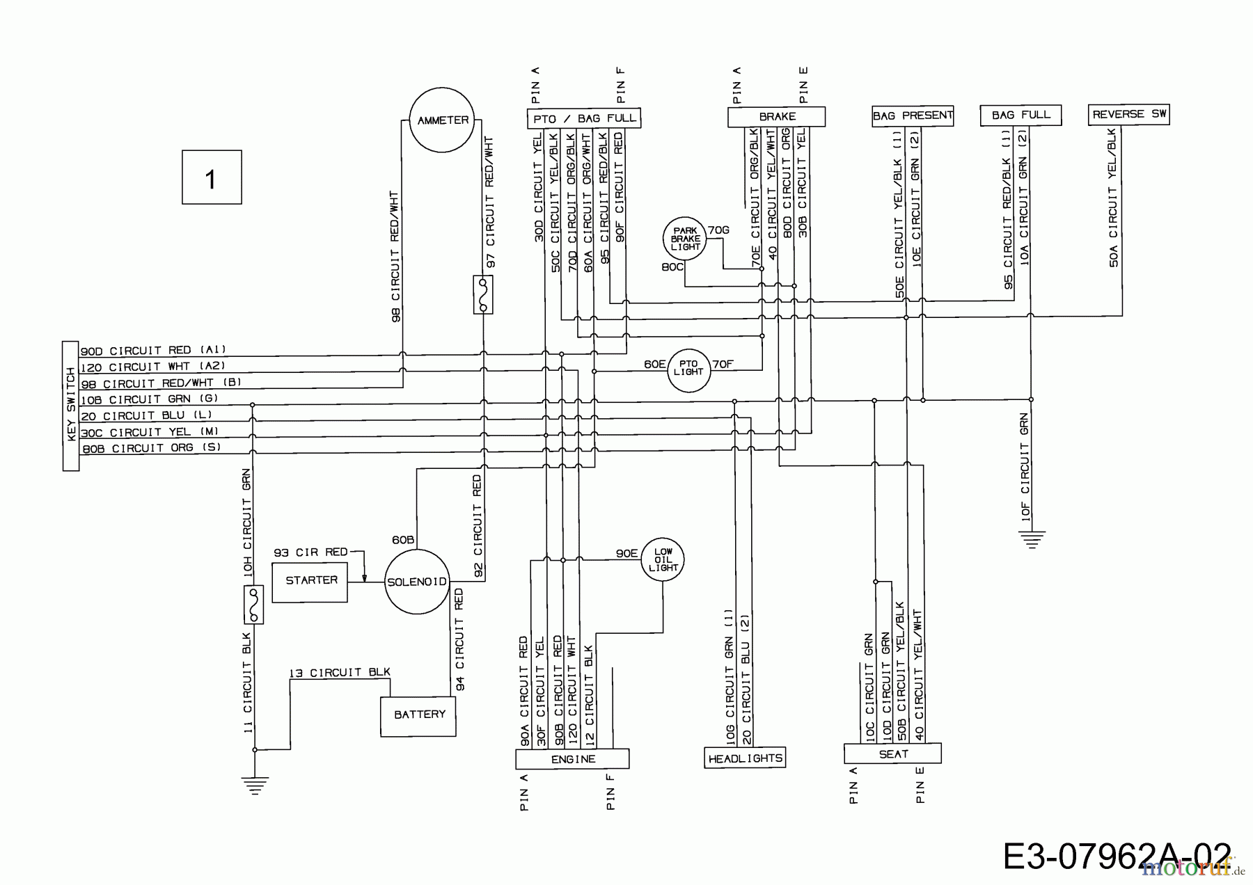  Gutbrod Rasentraktoren GLX 92 RAL 13AE506E690  (2002) Schaltplan