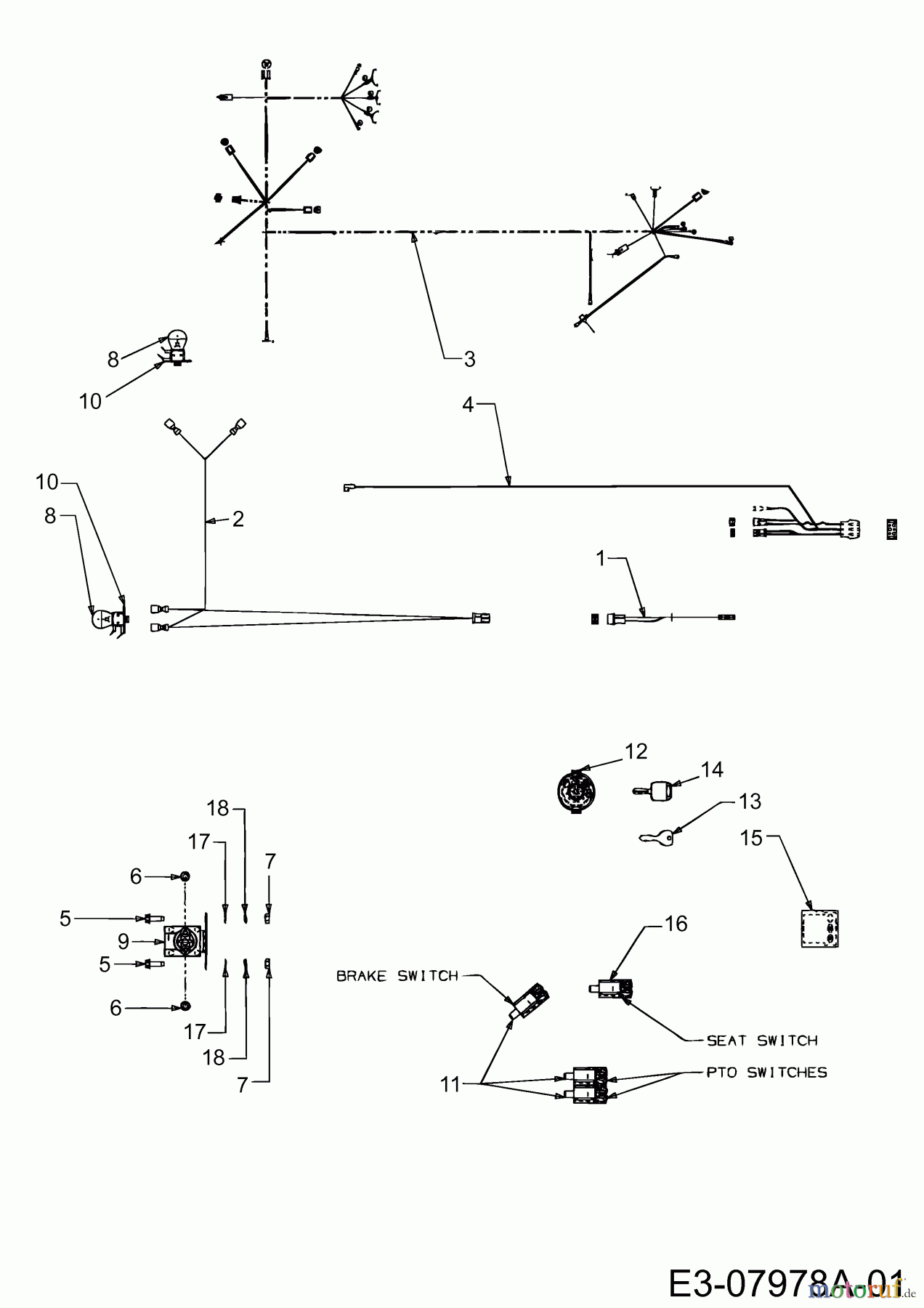  Raiffeisen Rasentraktoren RMH 518-105 H 13BQ517N628  (2003) Elektroteile