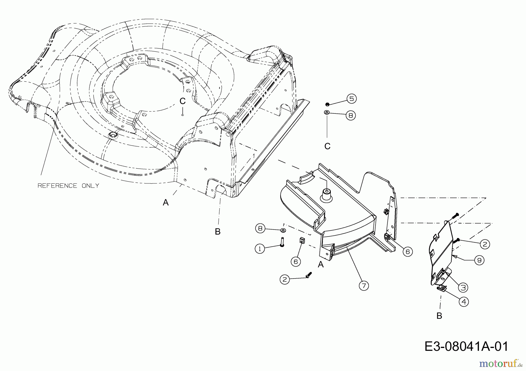 Motormäher Regal MNC 11A-E10V633 (2013) Abdeckung hinten