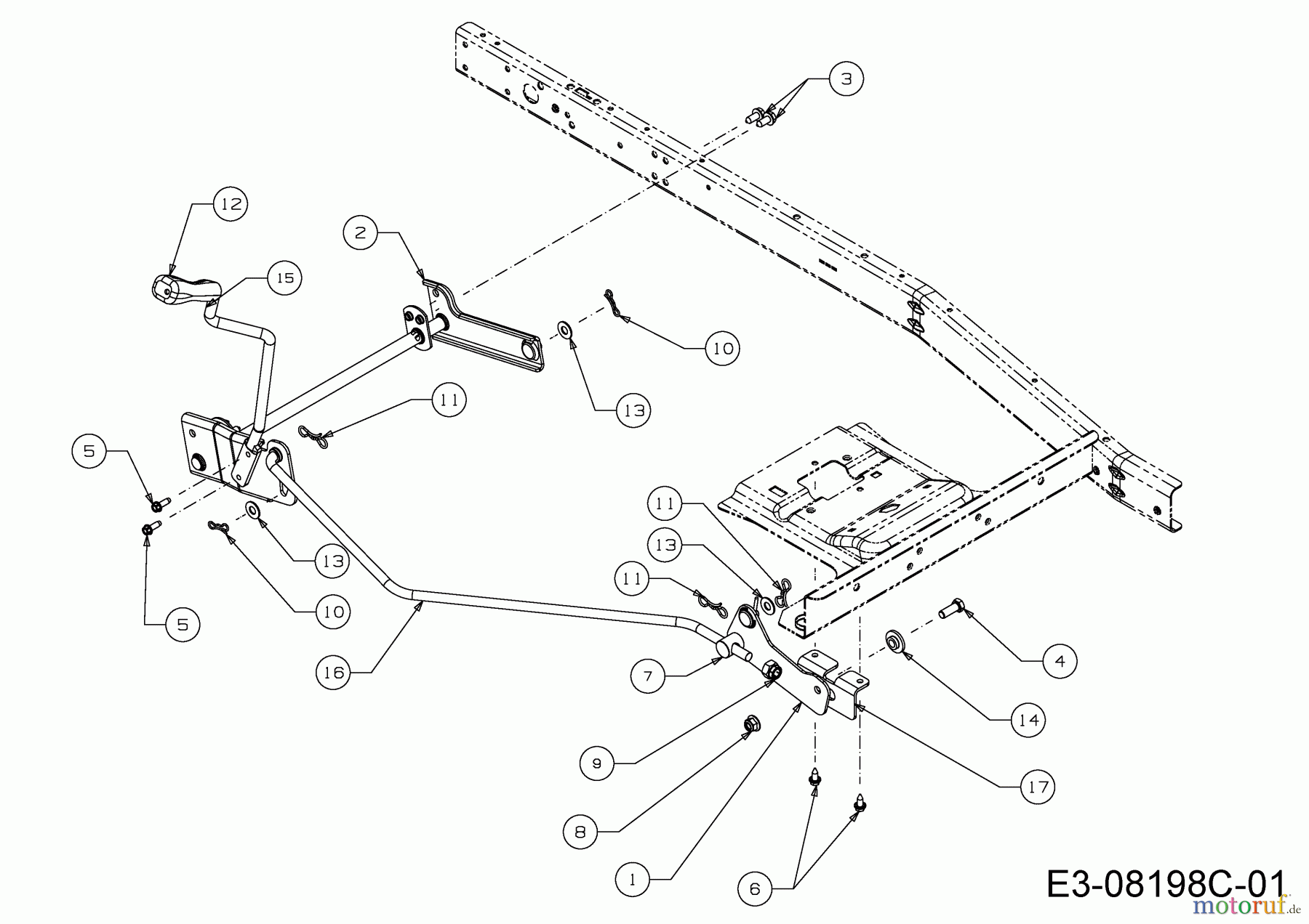  MTD Rasentraktoren Minirider 60 RD 13A625SC600  (2016) Mähwerkseinschaltung