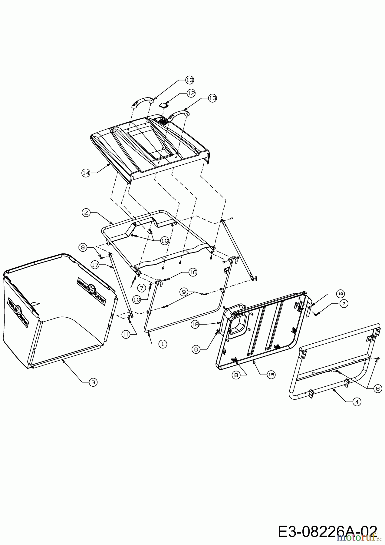  WOLF-Garten Expert Rasentraktoren Scooter Pro 13B226ED650  (2013) Grasfangeinrichtung